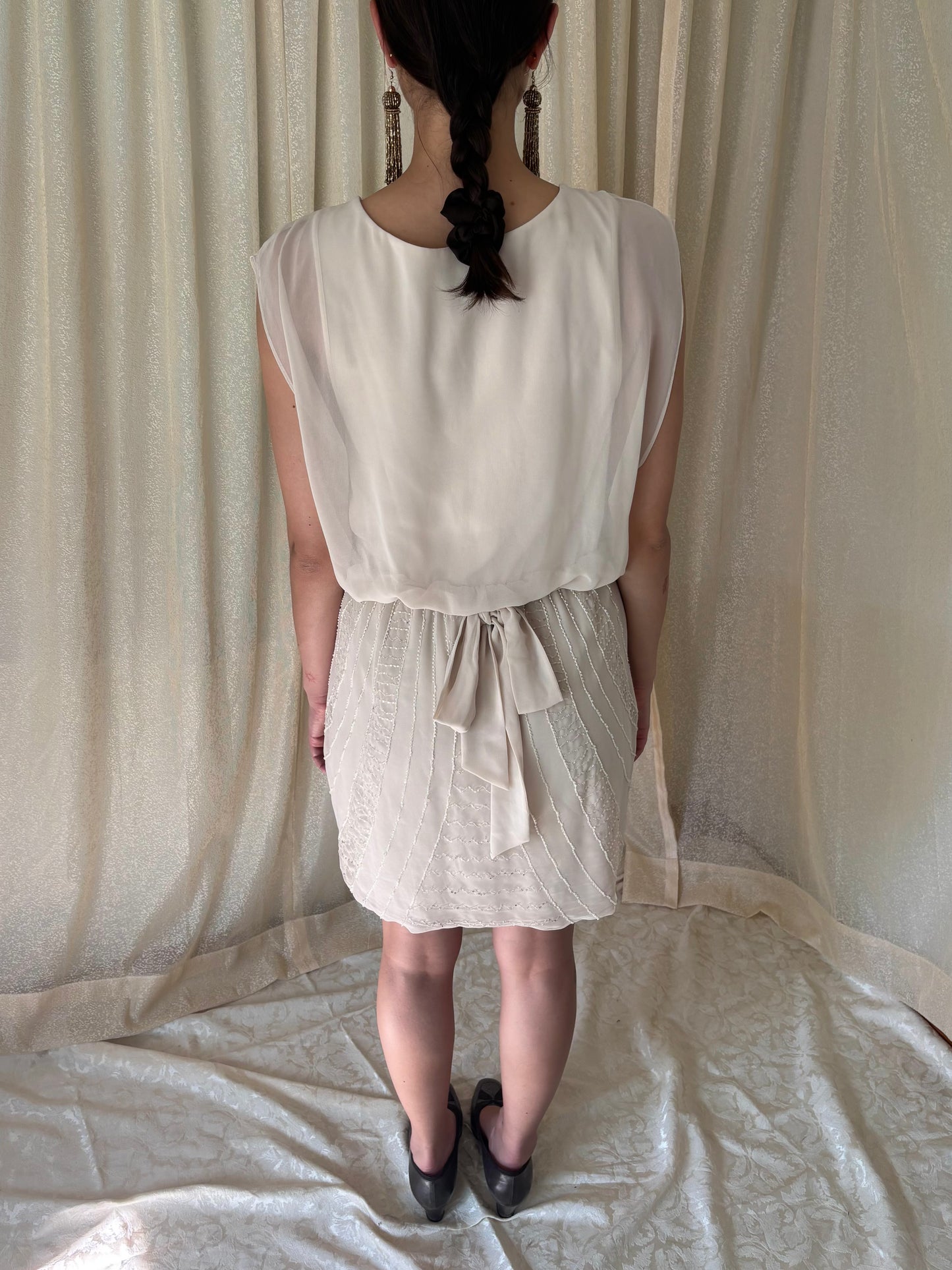 Sheer beaded bebe dress