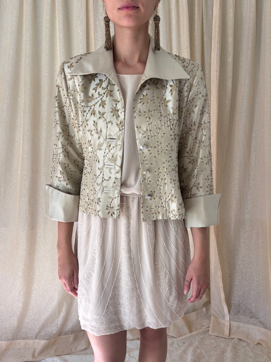 Bead embroidered evening jacket