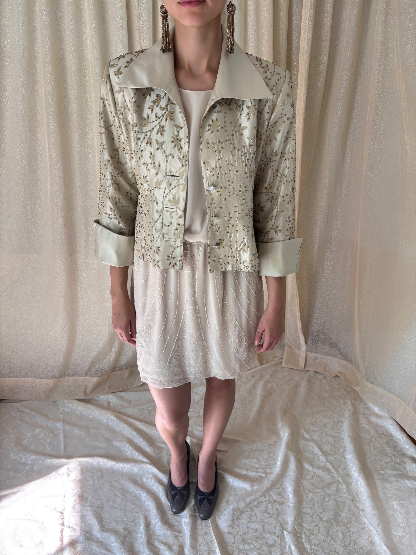 Bead embroidered evening jacket