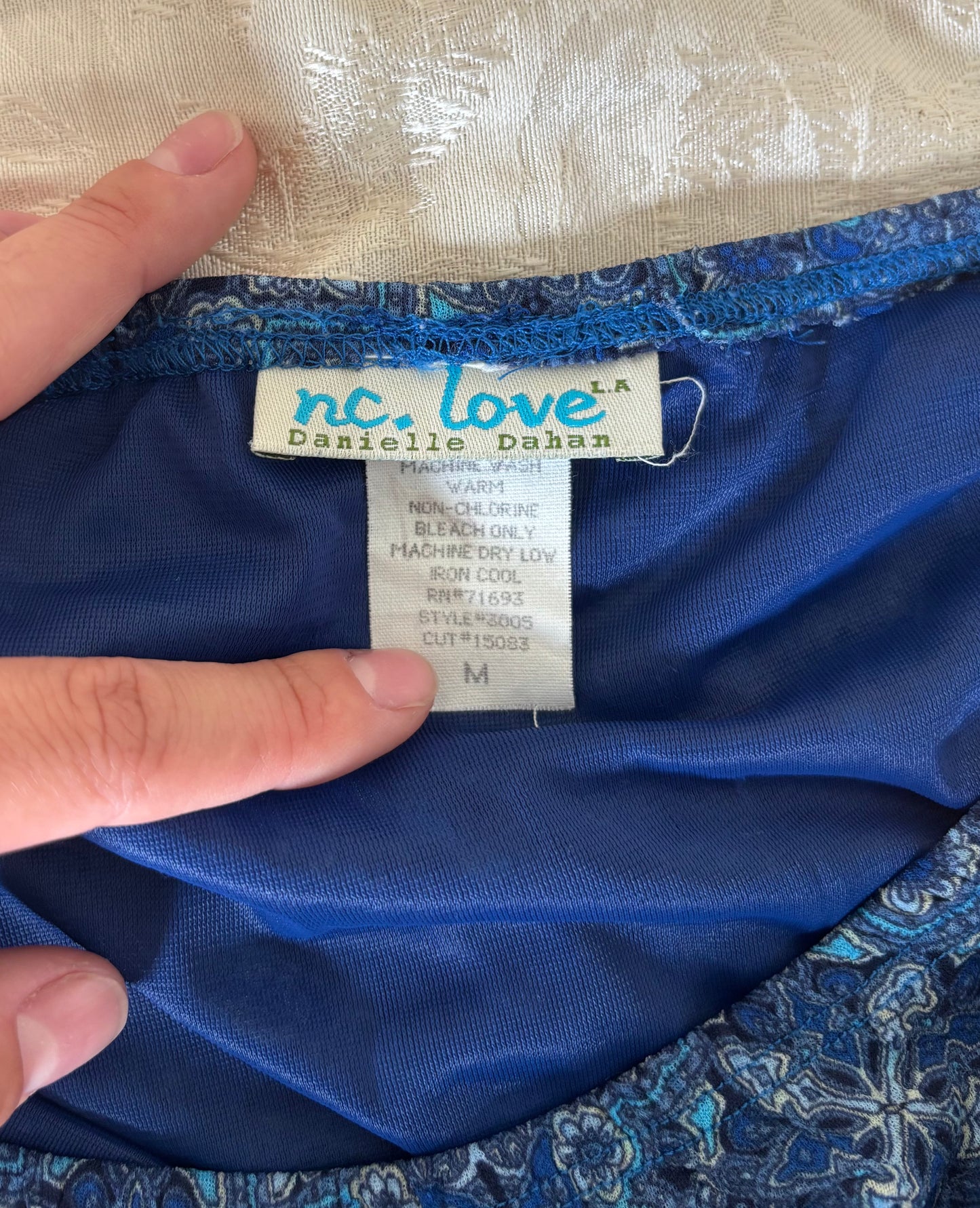 90s blue patterned 2pc set