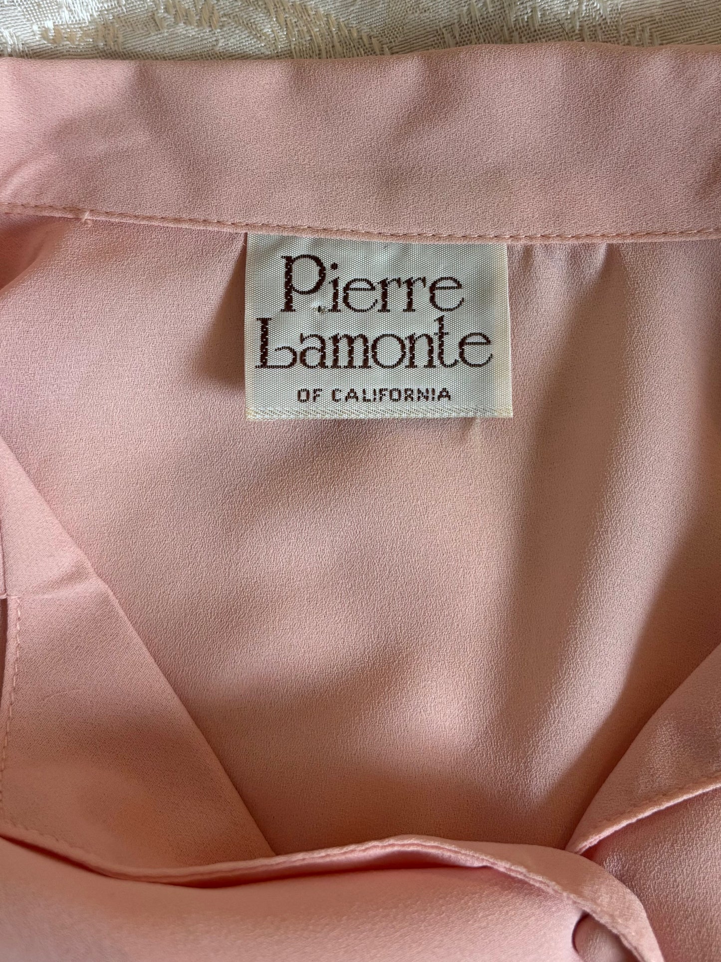 80s sheer pink blouse