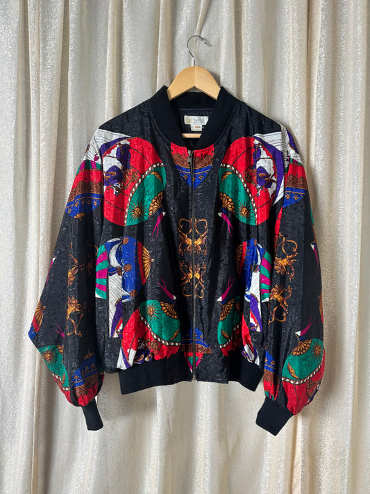 80s Korean hot air balloon baroque bomber jacket