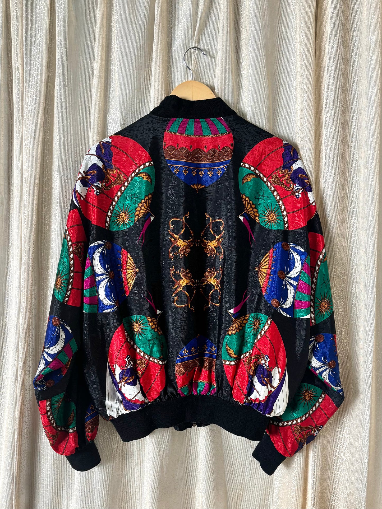 80s Korean hot air balloon baroque bomber jacket