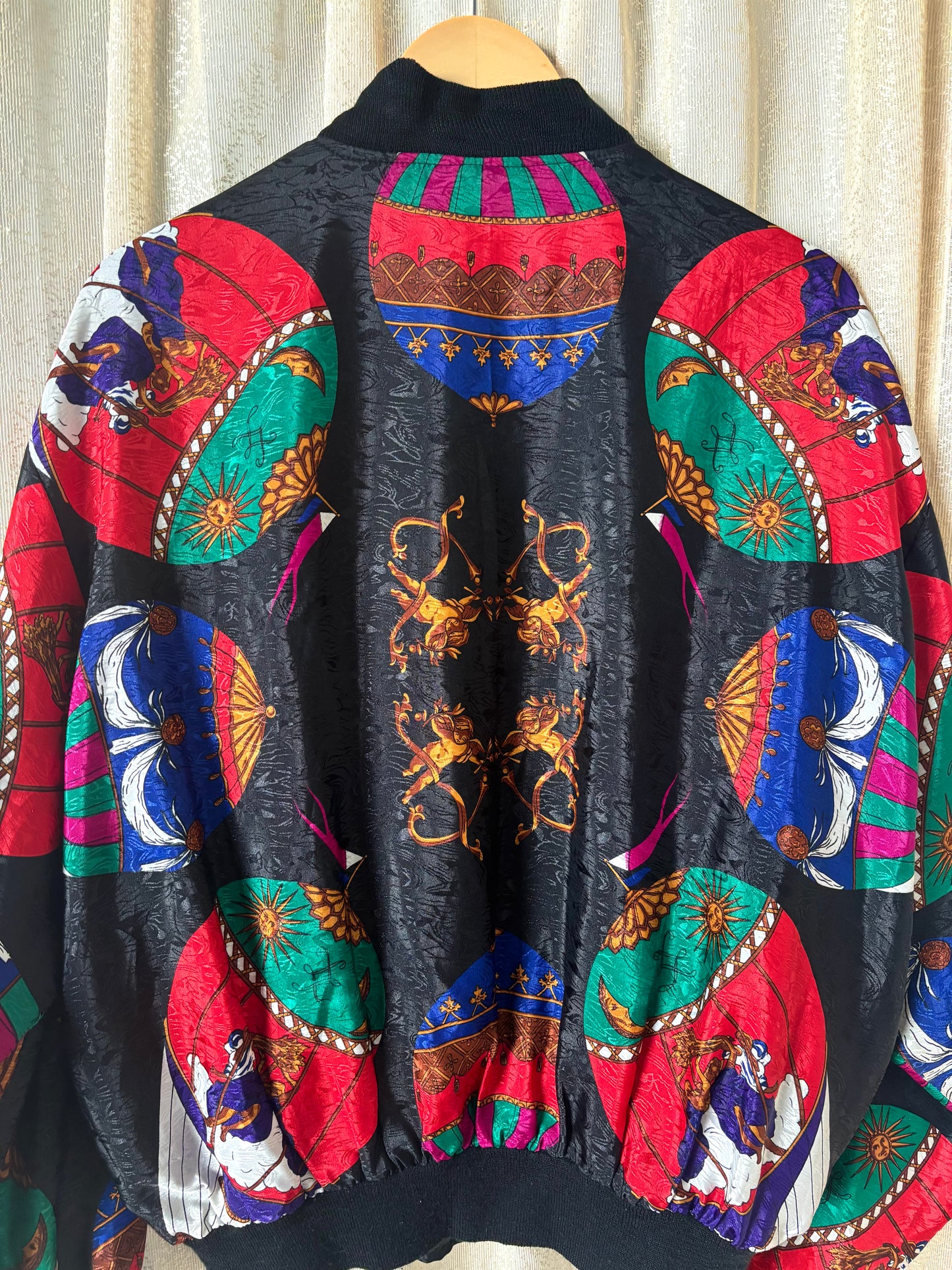 80s Korean hot air balloon baroque bomber jacket