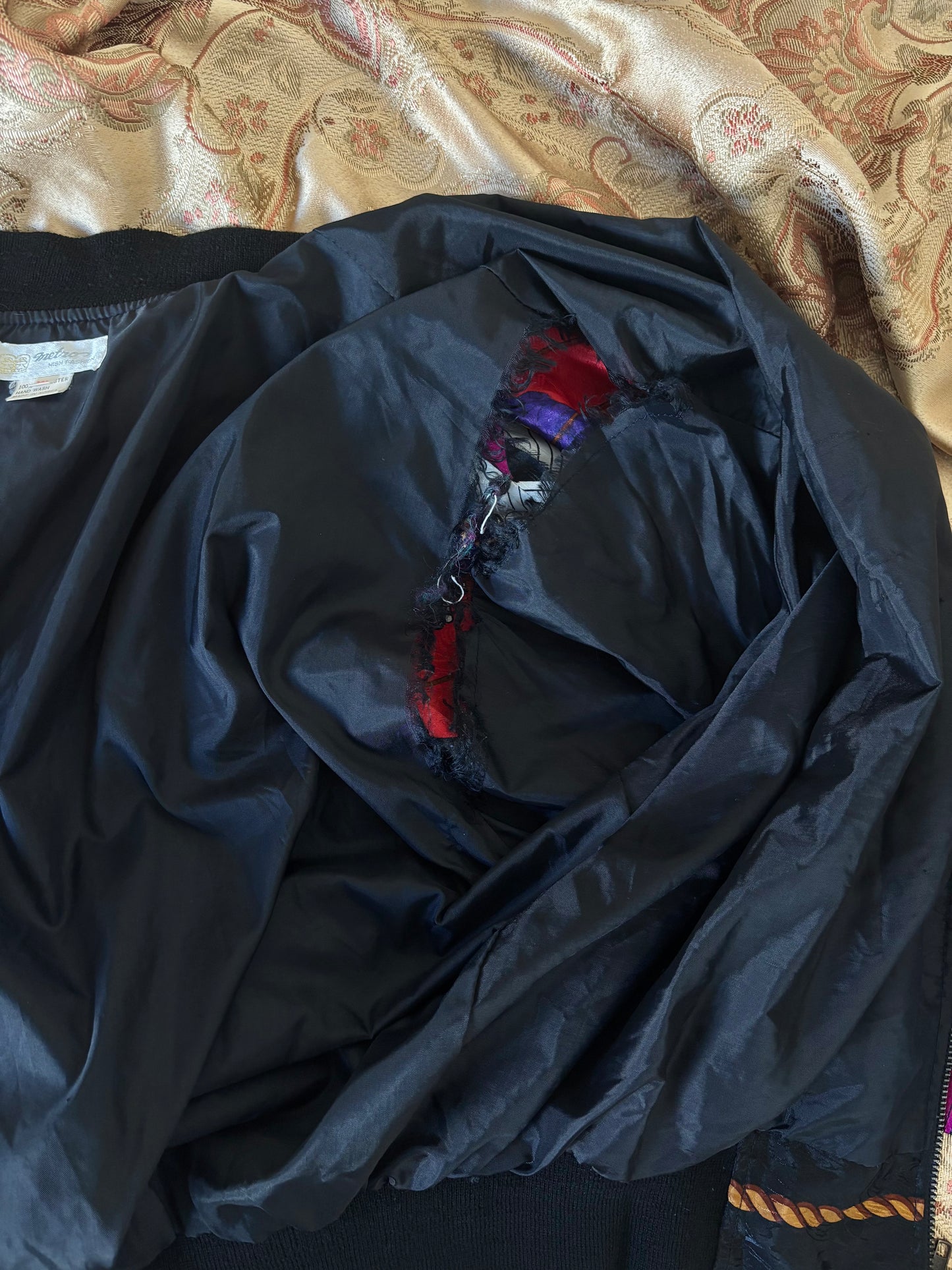 80s Korean hot air balloon baroque bomber jacket