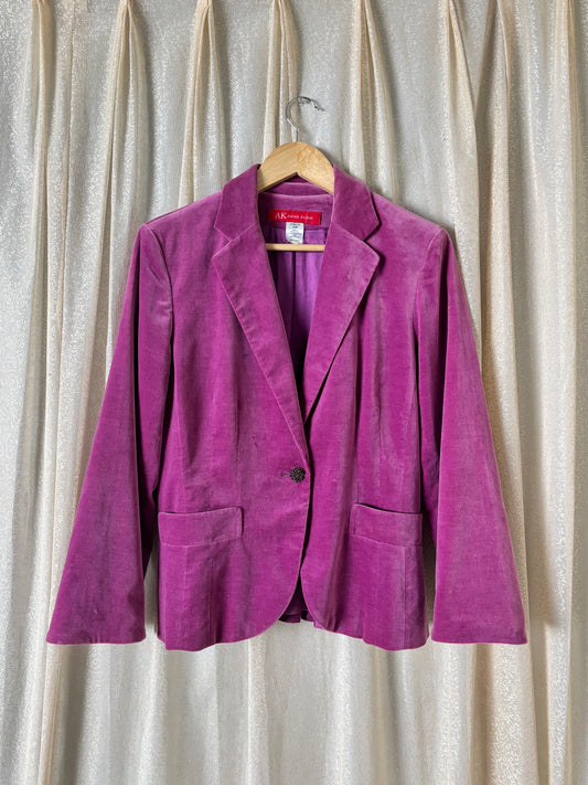 Plum cotton velvet blazer