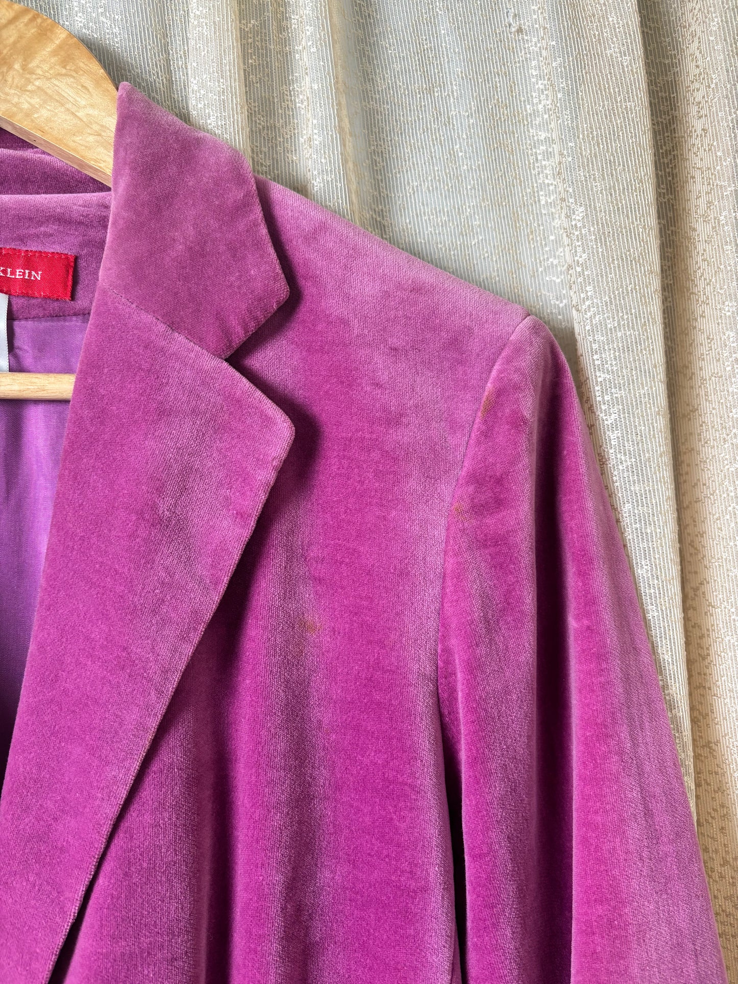 Plum cotton velvet blazer
