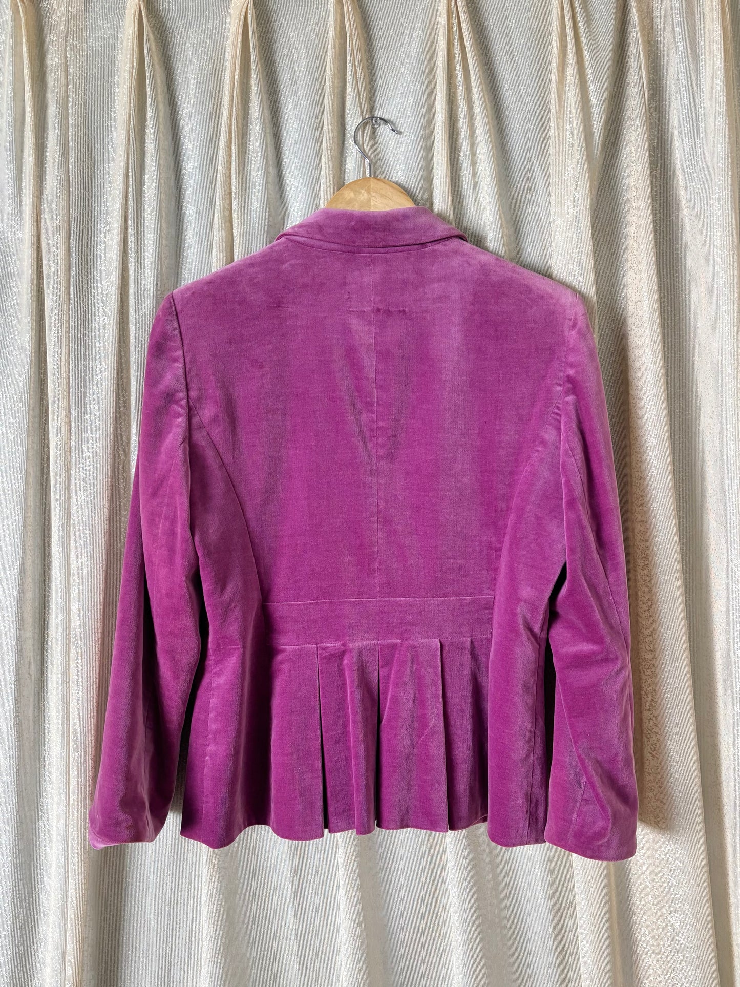 Plum cotton velvet blazer