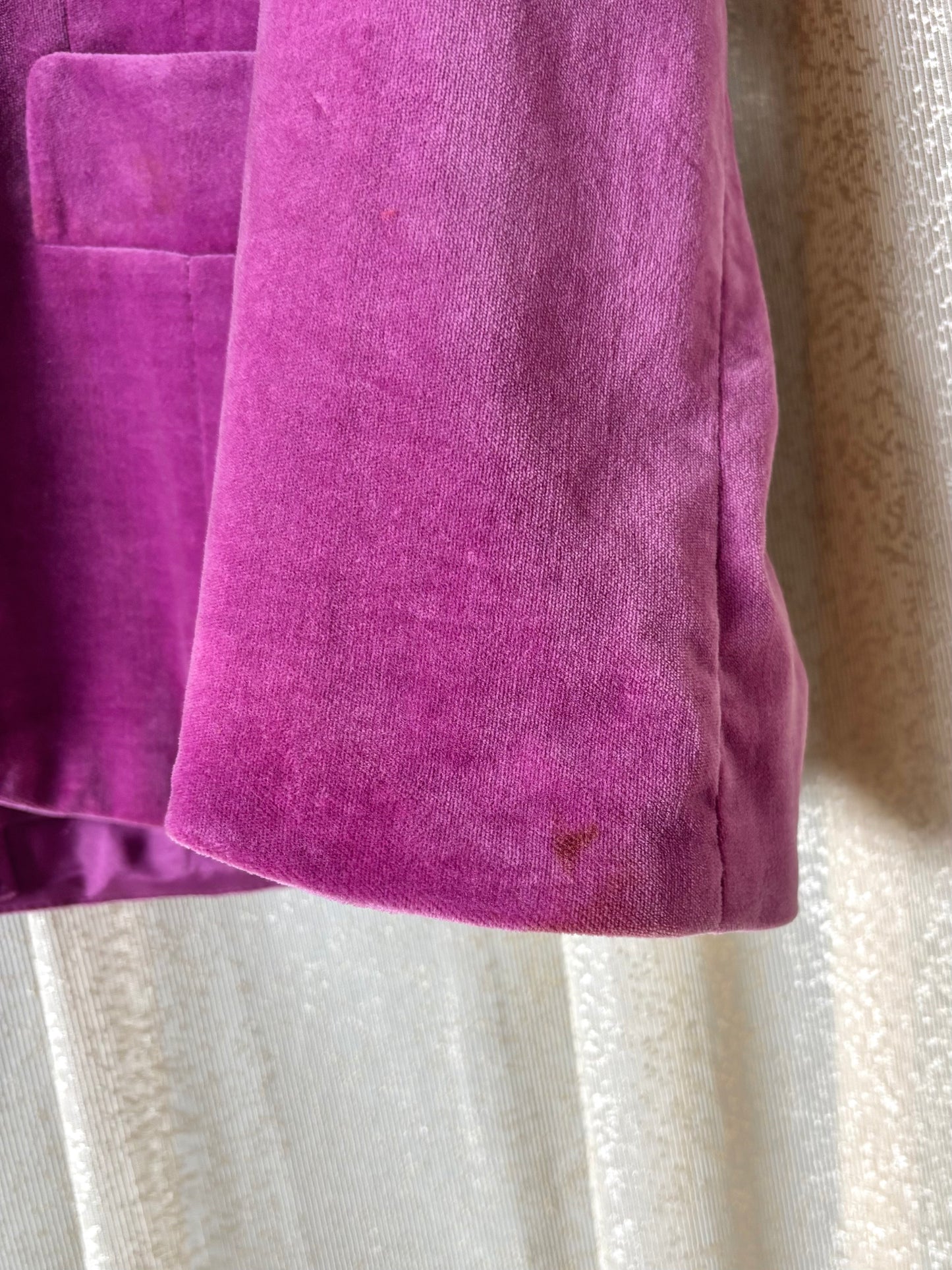 Plum cotton velvet blazer