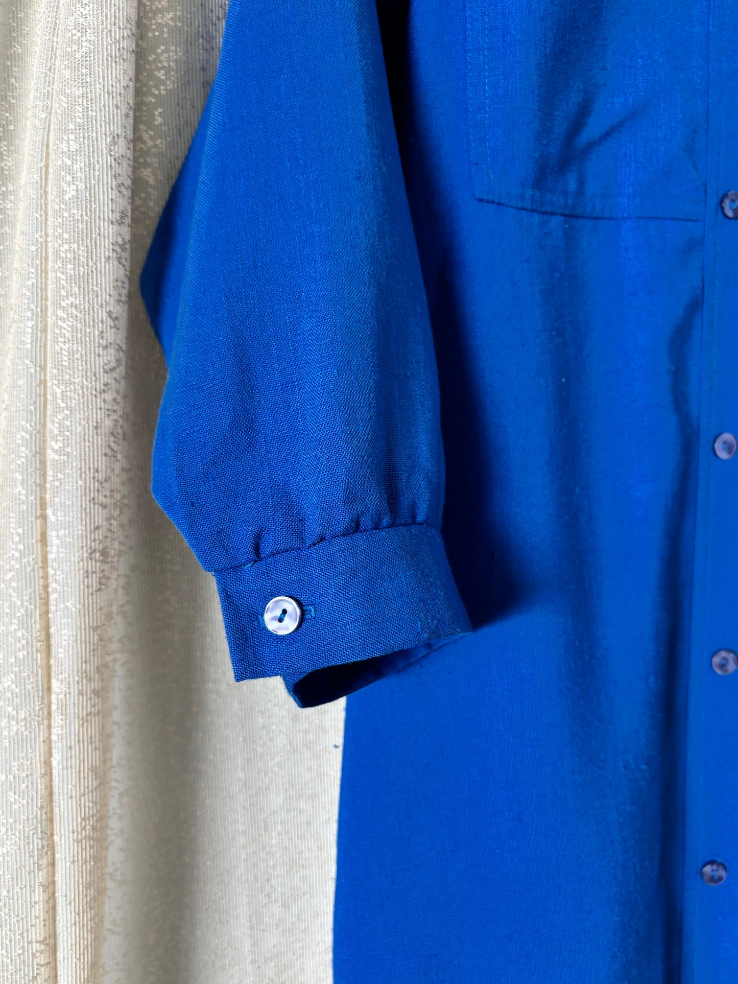 Vintage blue linen chore coat
