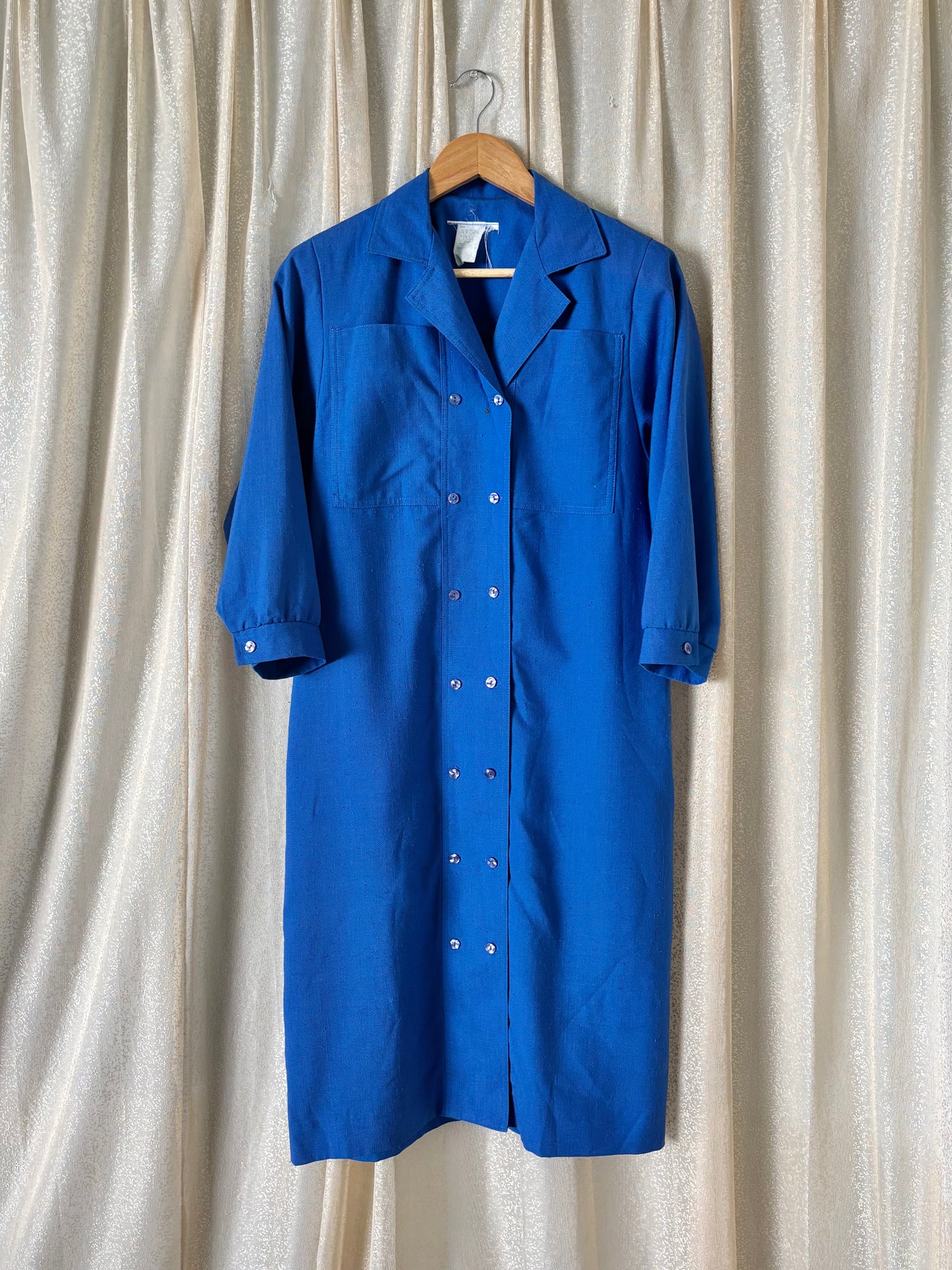 Vintage blue linen chore coat
