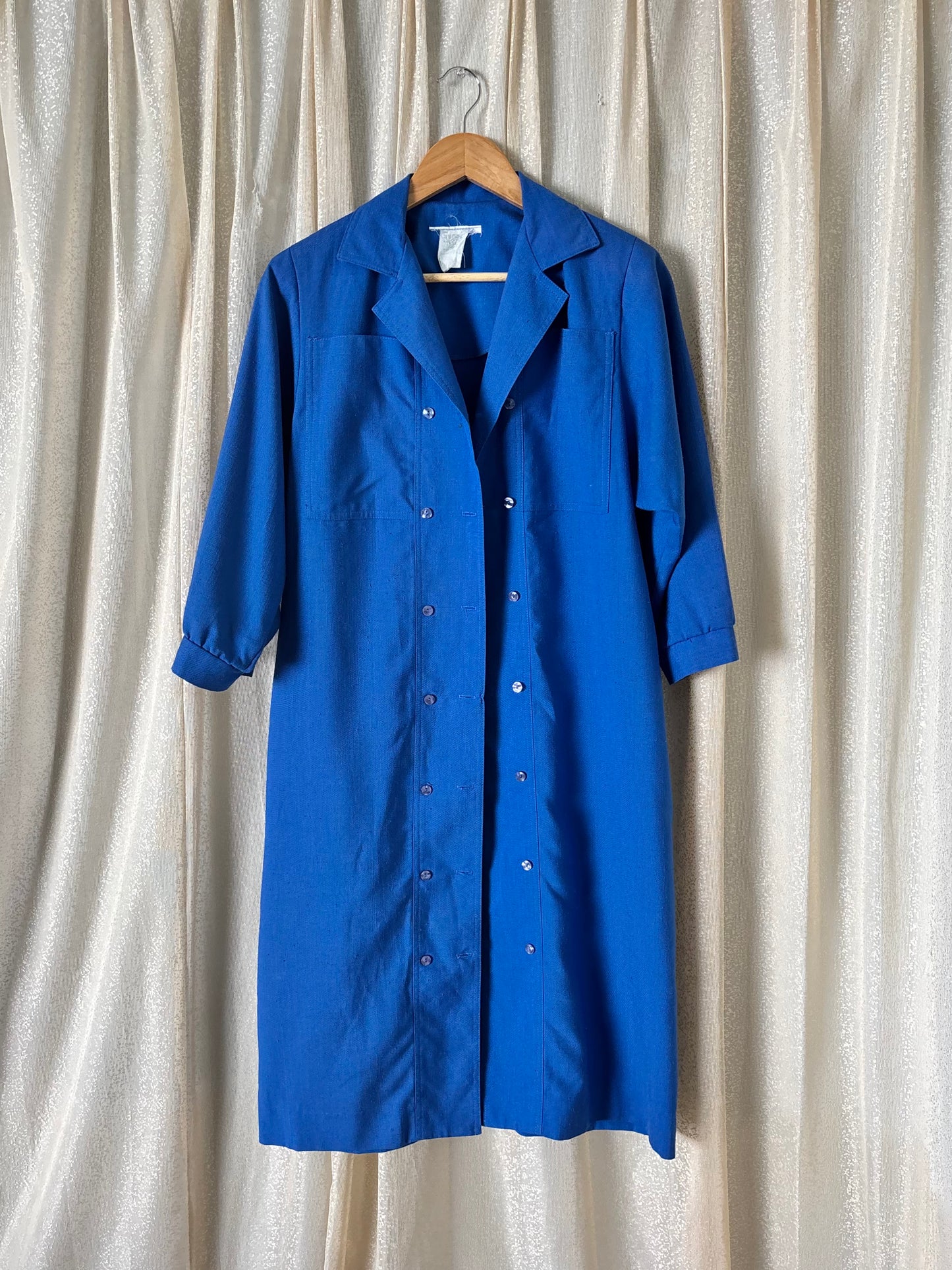Vintage blue linen chore coat