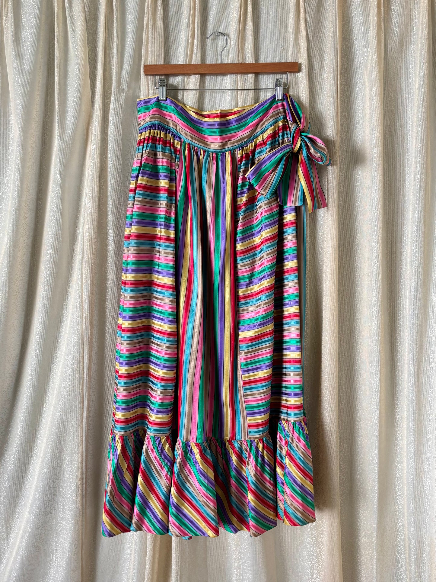 60s Joseph Magnin rainbow ribbon maxi skirt