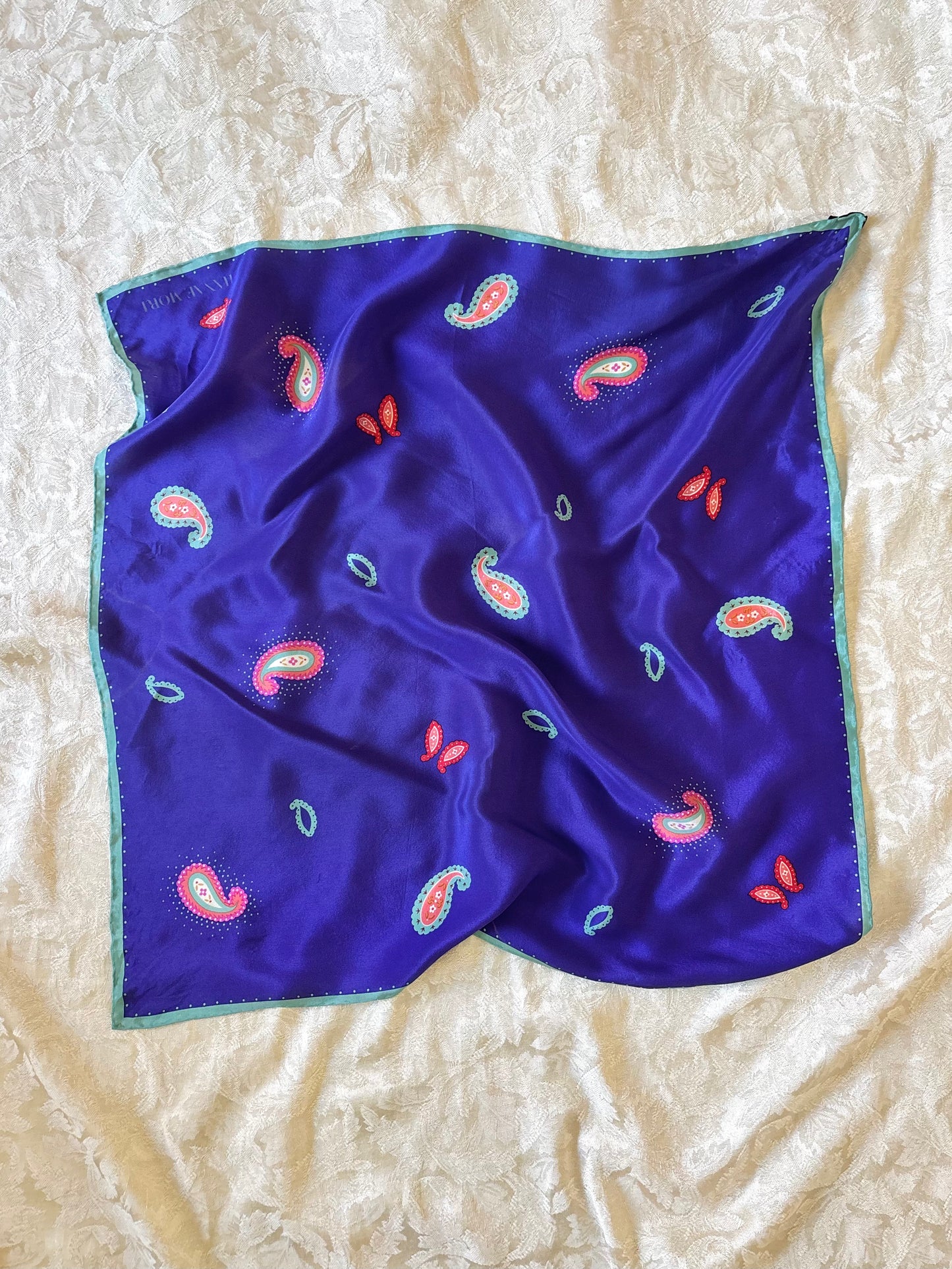 Vintage Hanae Mori silk paisley scarf