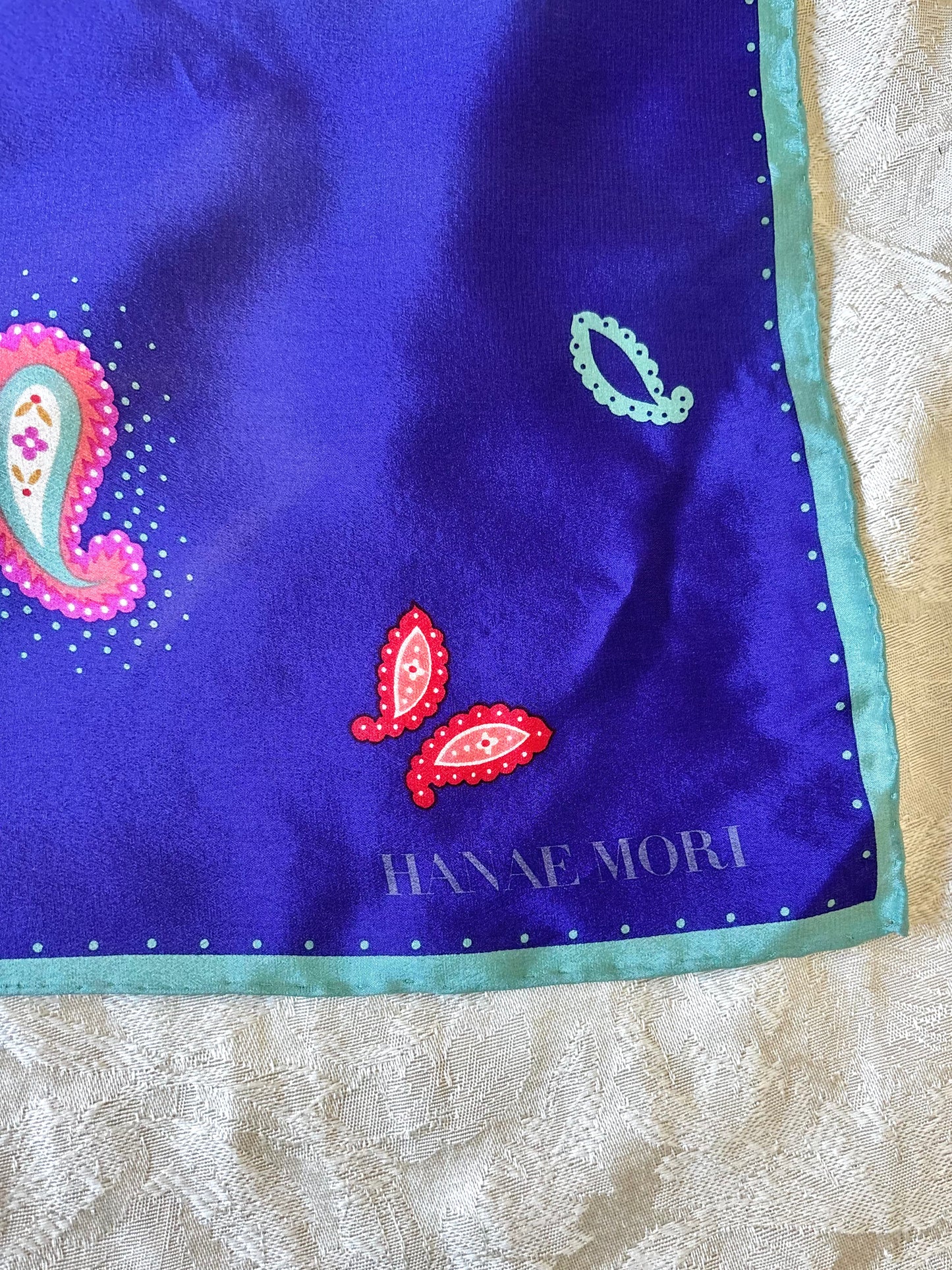 Vintage Hanae Mori silk paisley scarf