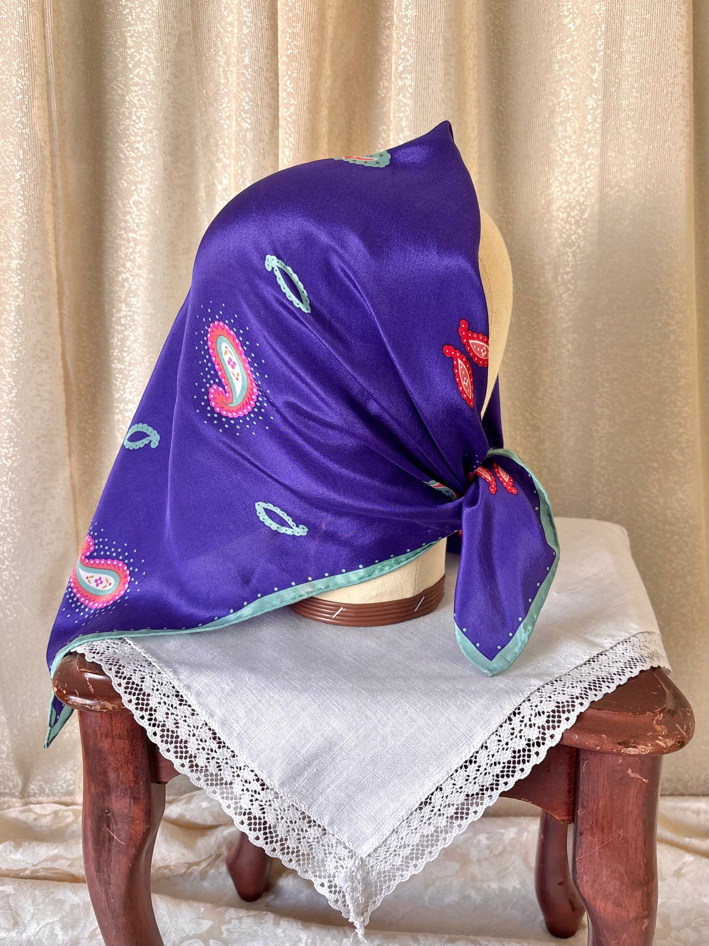 Vintage Hanae Mori silk paisley scarf