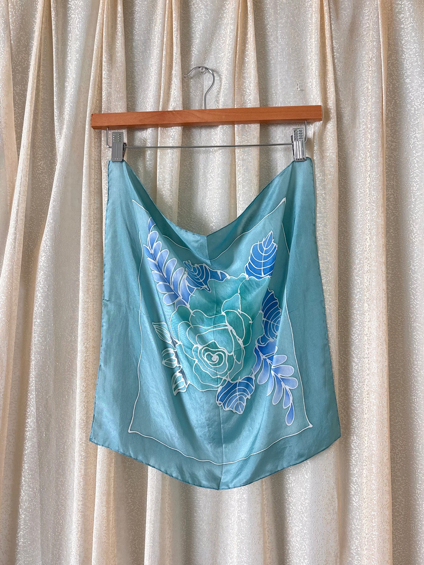 Silk floral mini scarf