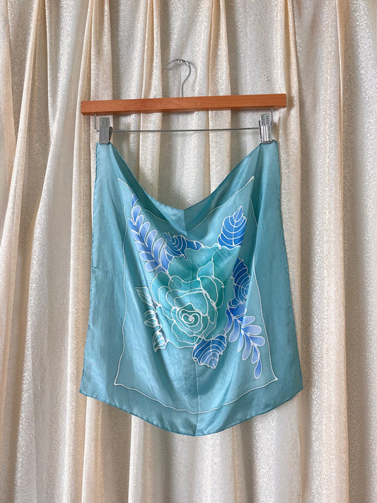 Silk floral mini scarf