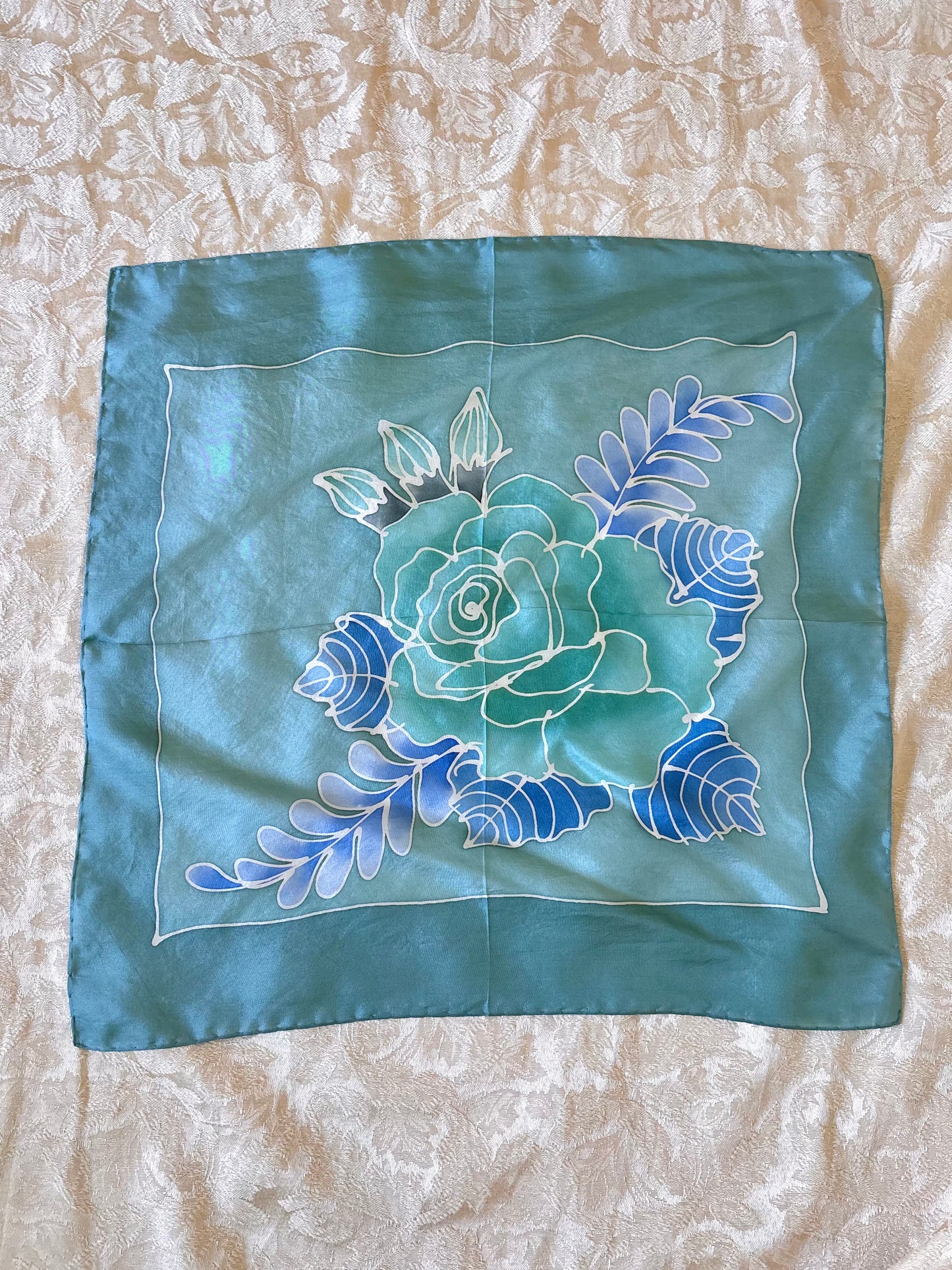 Silk floral mini scarf
