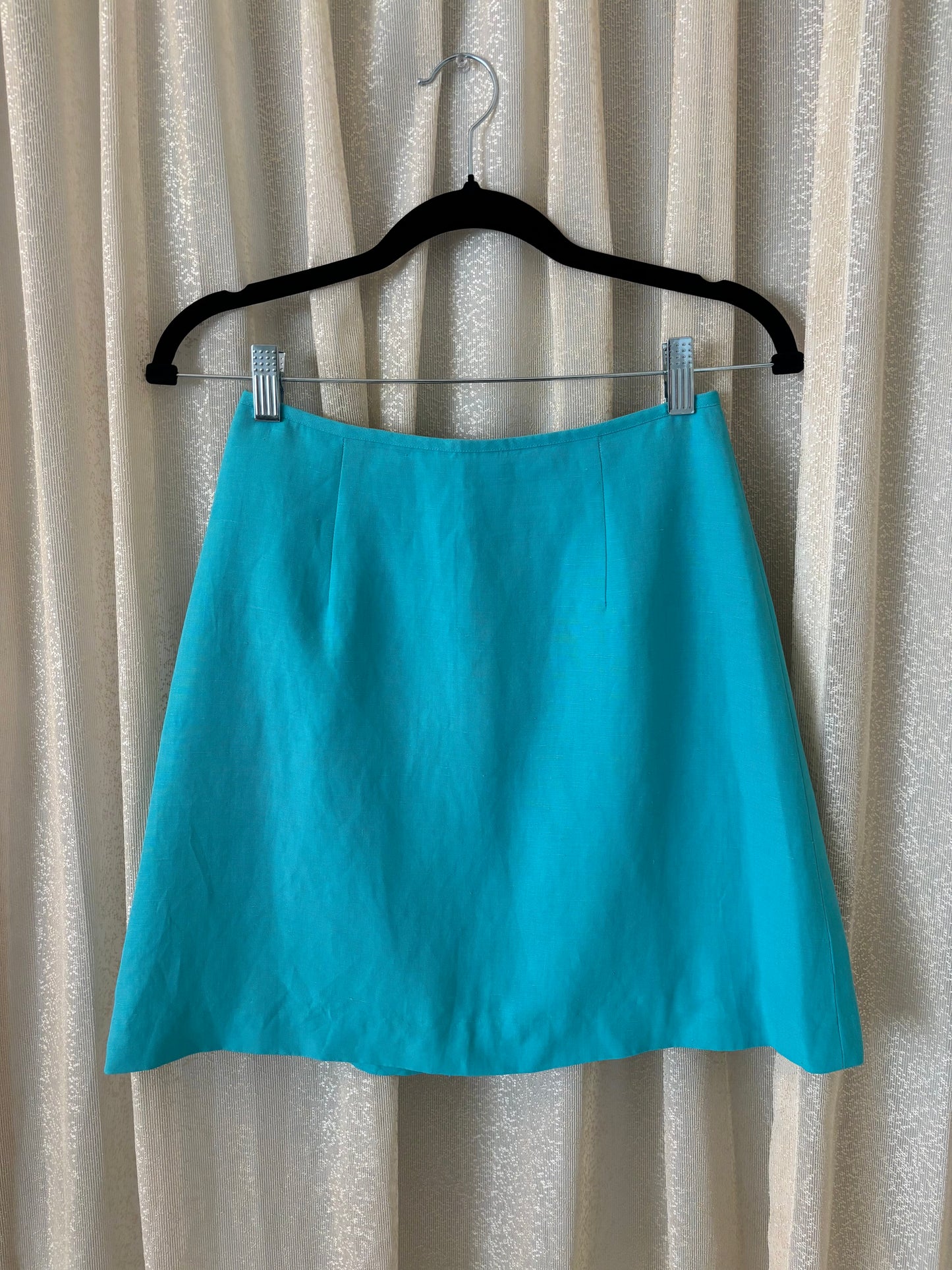 90s turquoise mini skirt