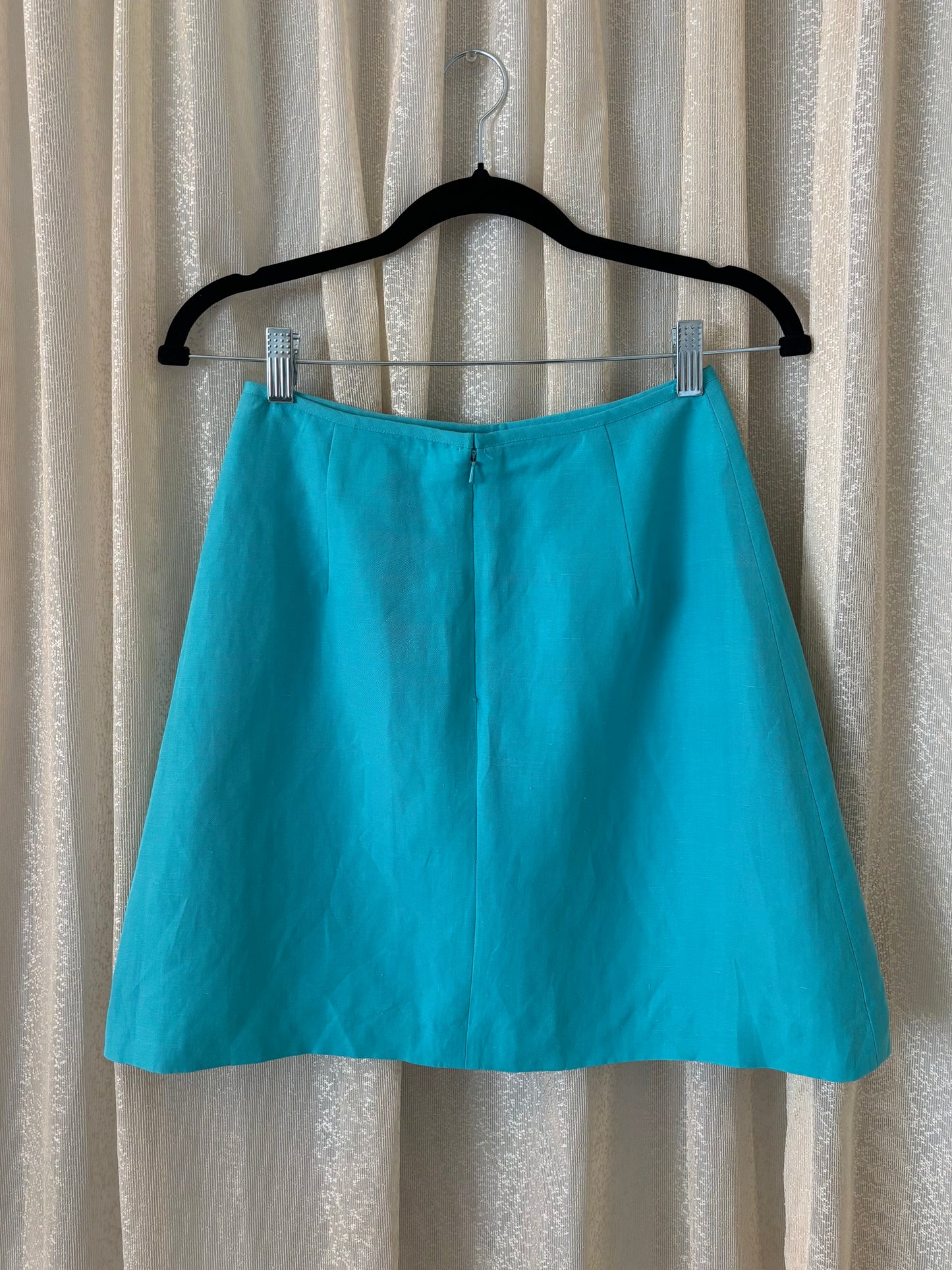 90s turquoise mini skirt