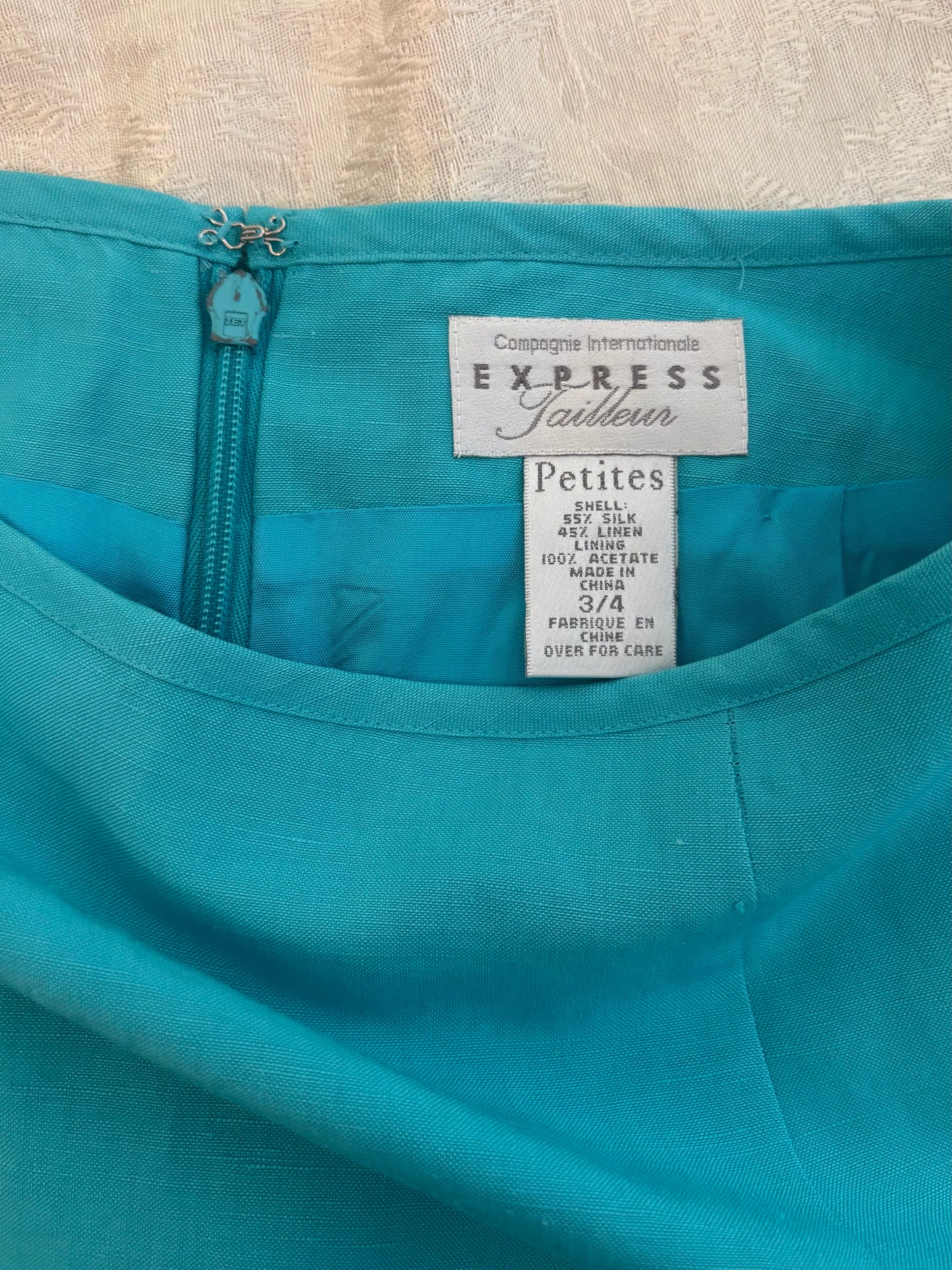 90s turquoise mini skirt