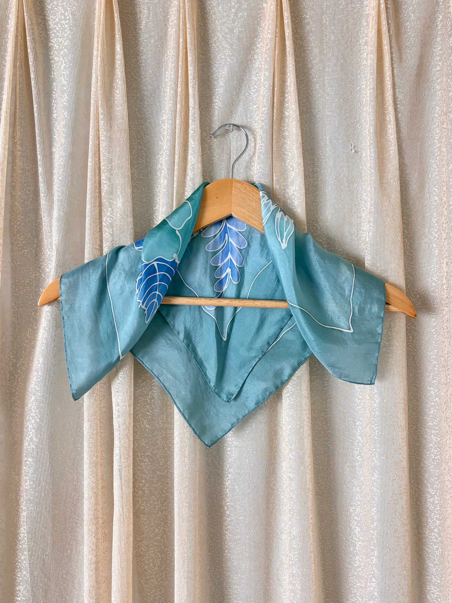 Silk floral mini scarf