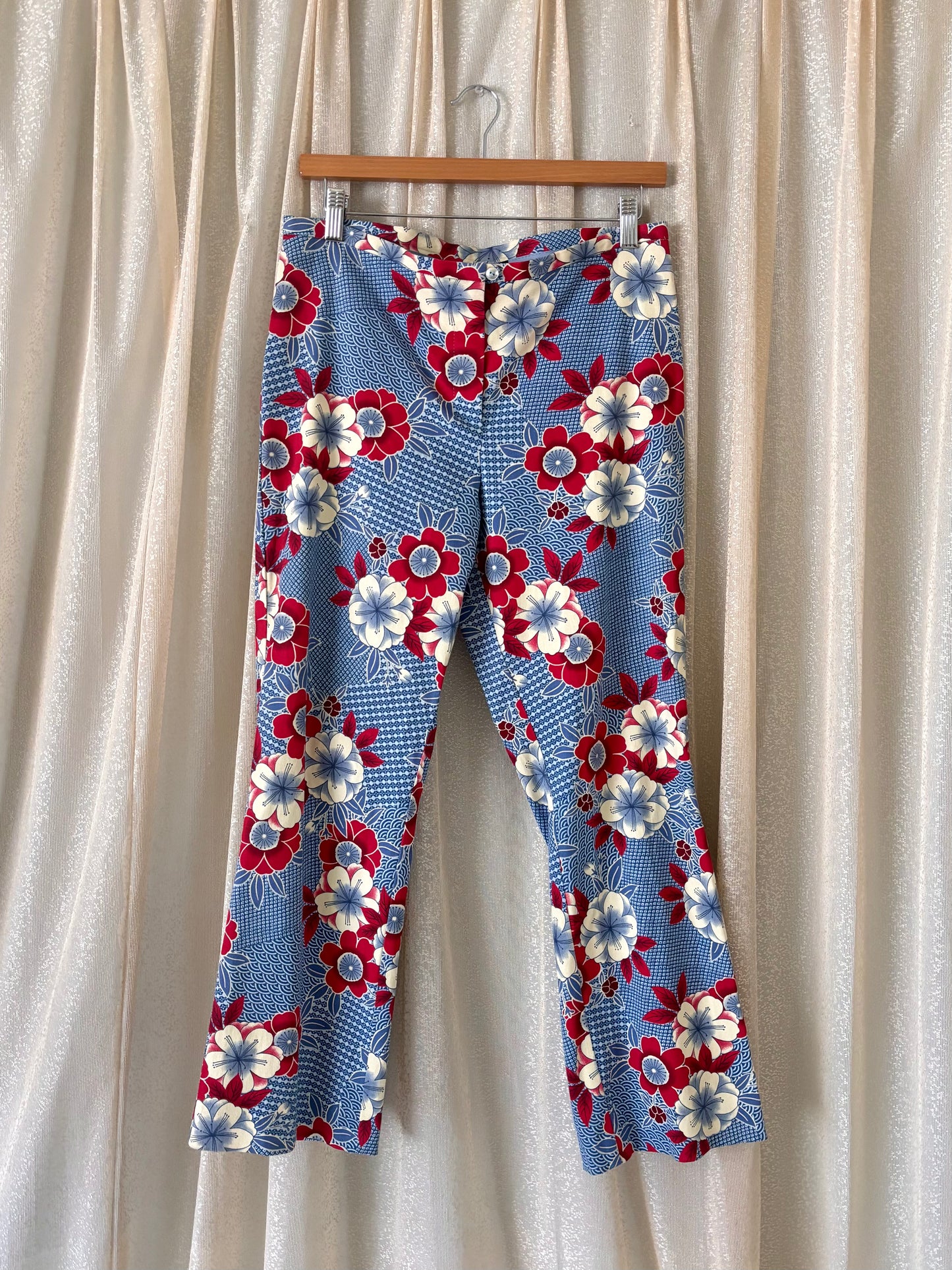 Vintage cotton floral print pants
