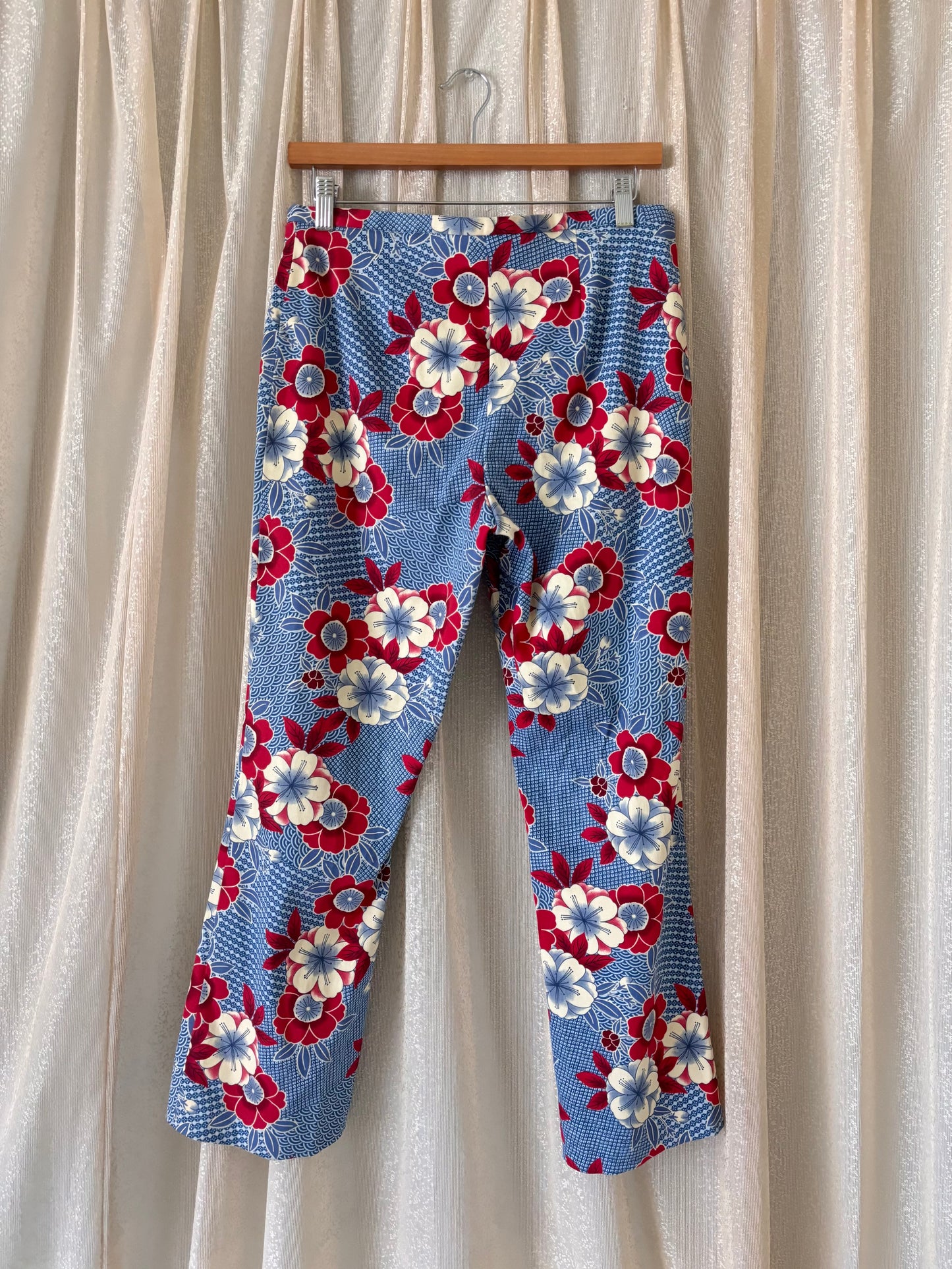 Vintage cotton floral print pants