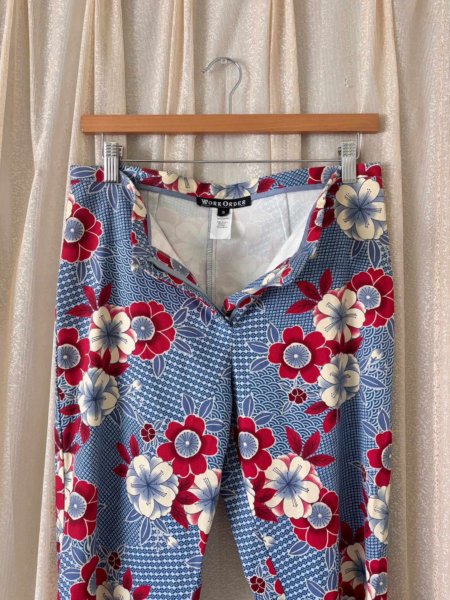 Vintage cotton floral print pants