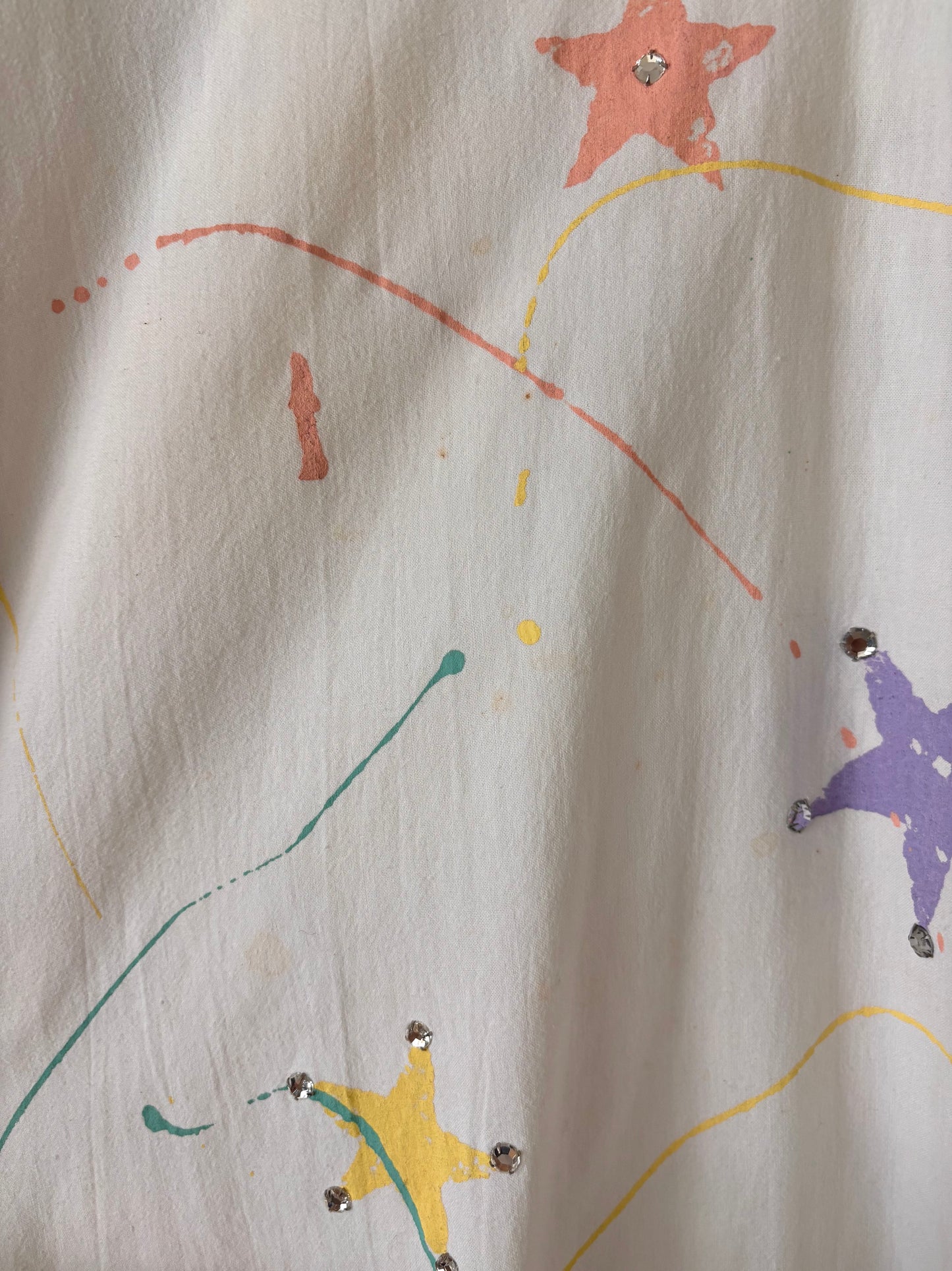 80s star paint splatter tunic