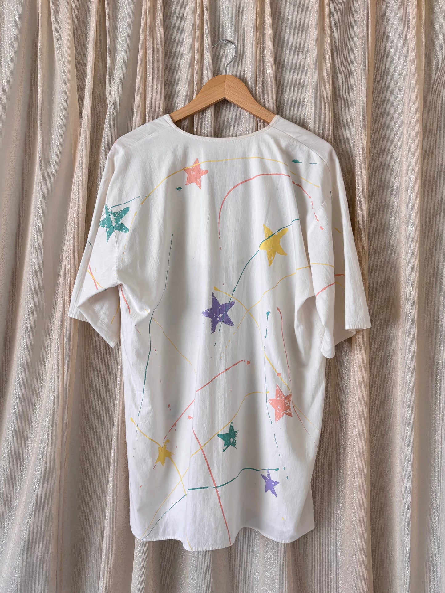 80s star paint splatter tunic