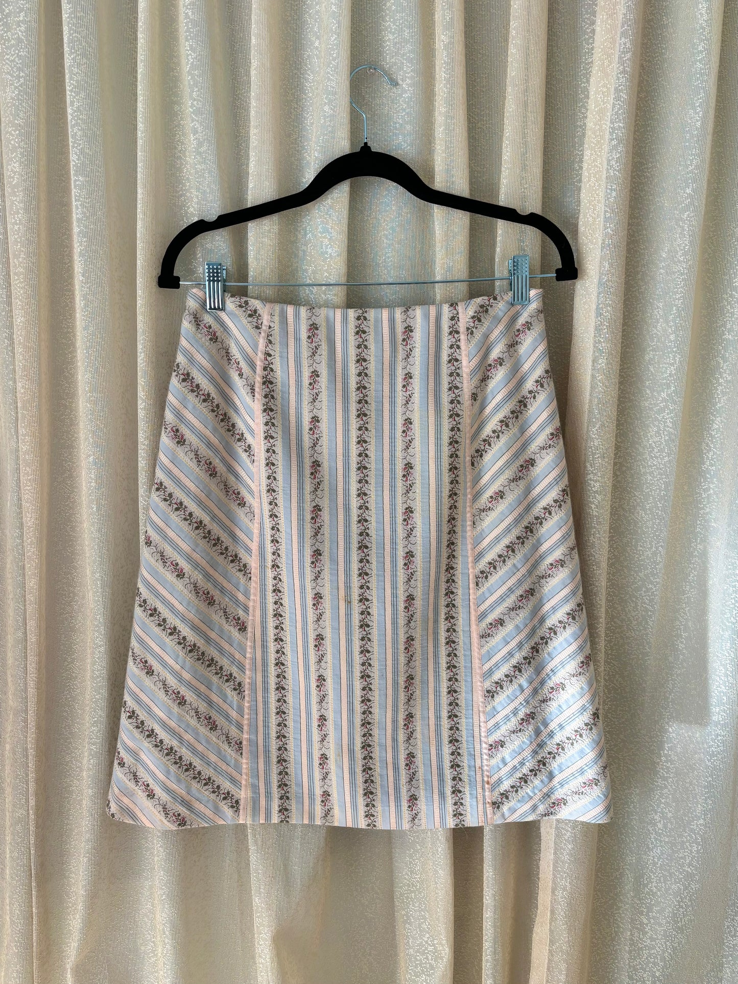 Floral striped upholstery skirt