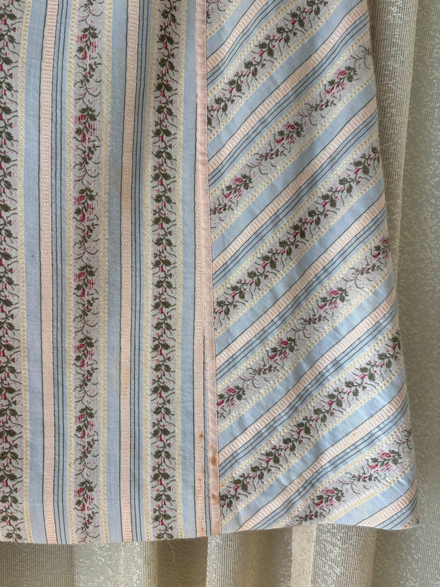 Floral striped upholstery skirt