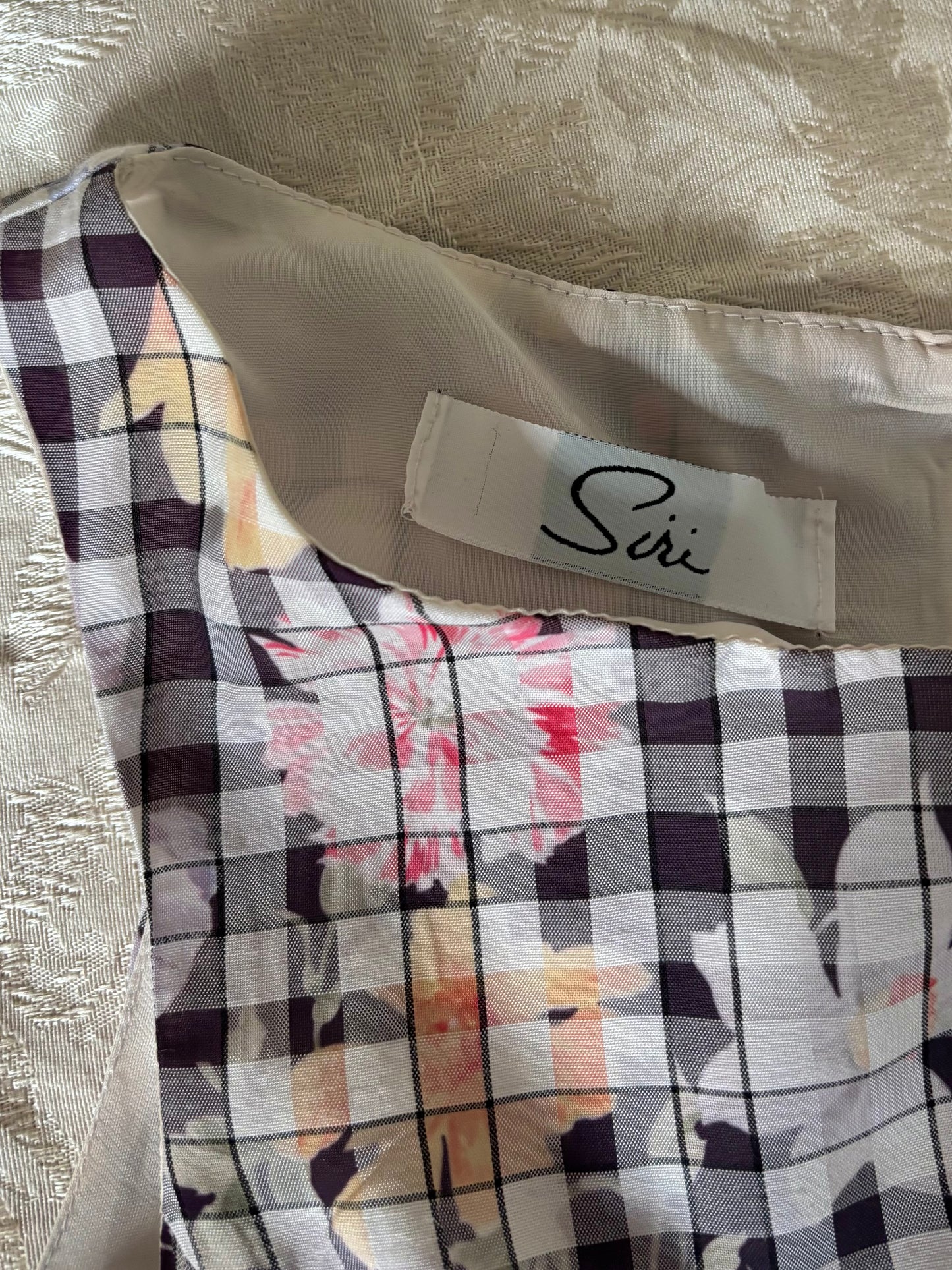 Checkered floral dress