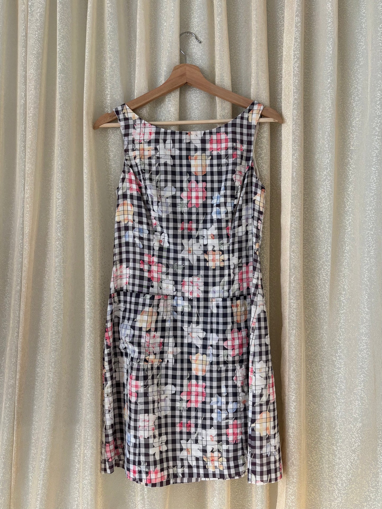 Checkered floral dress