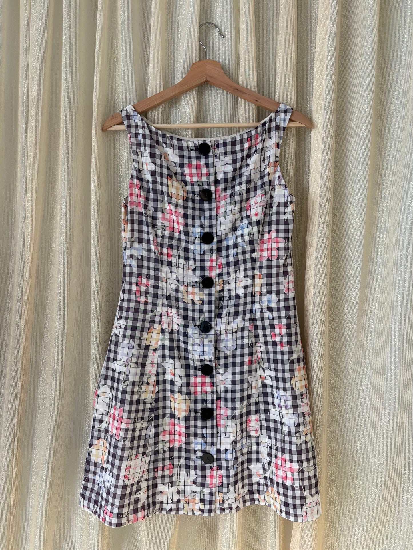 Checkered floral dress