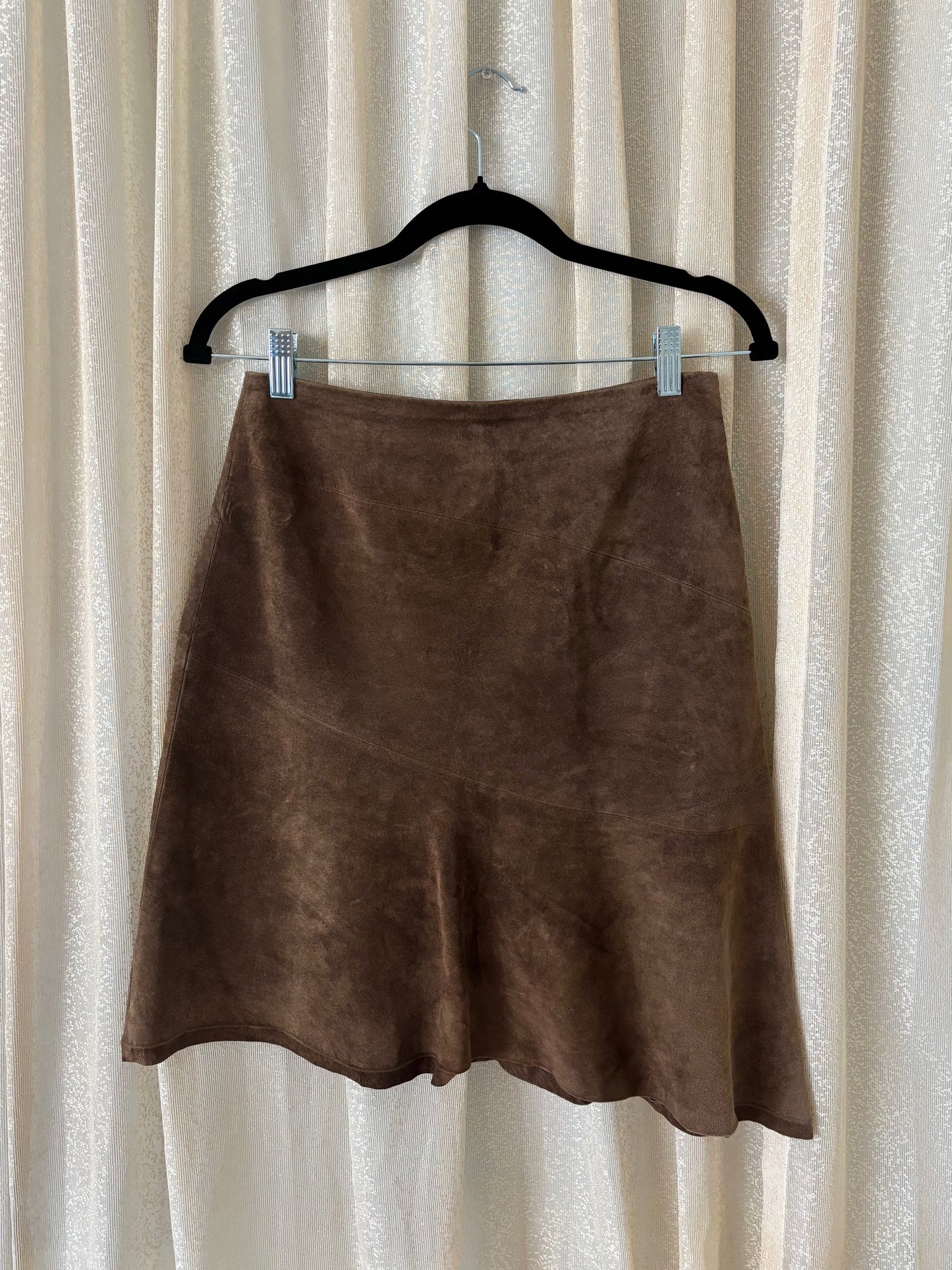 Oleg Cassini asymmetrical suede skirt