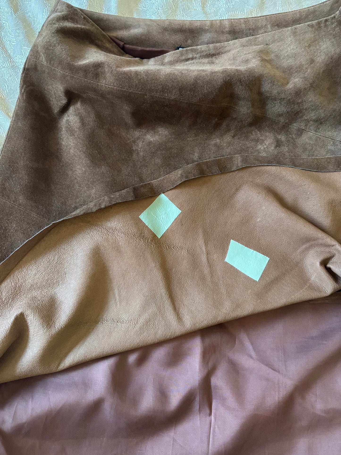 Oleg Cassini asymmetrical suede skirt