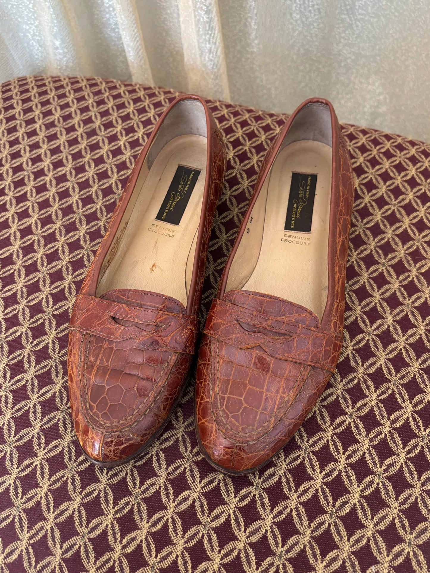 Sesto Meucci crocodile loafers