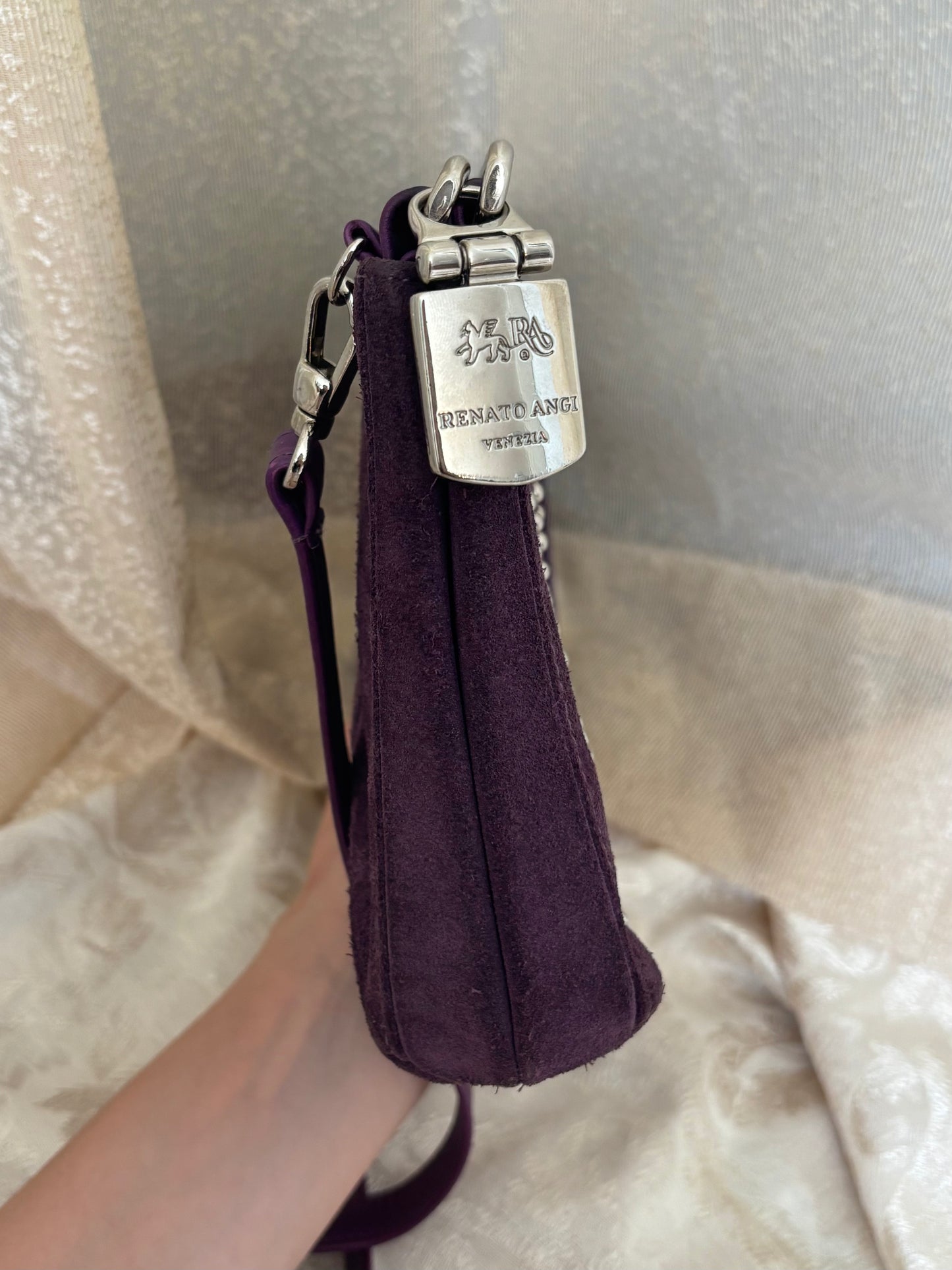 Italian studded suede bag