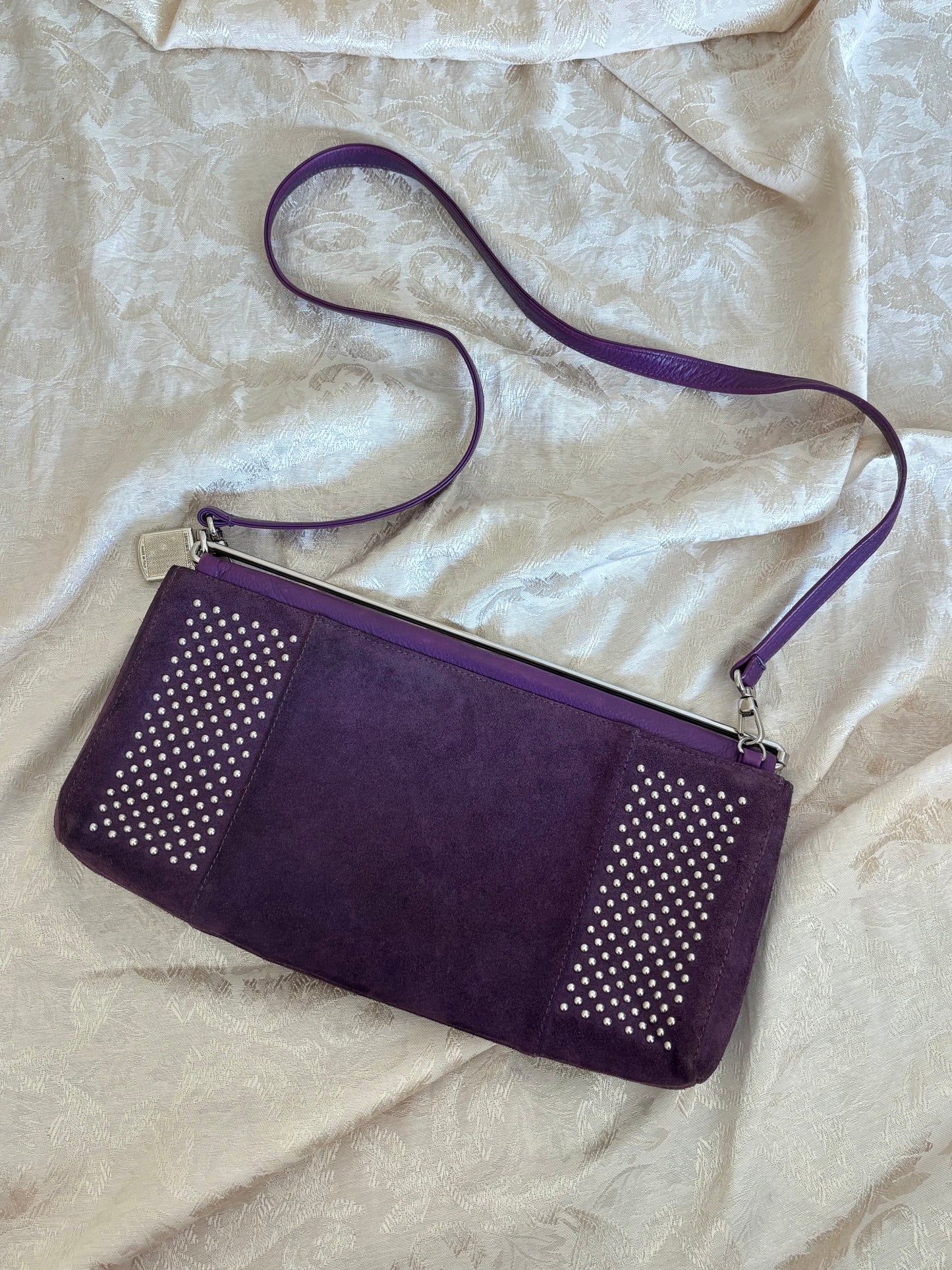 Italian studded suede bag