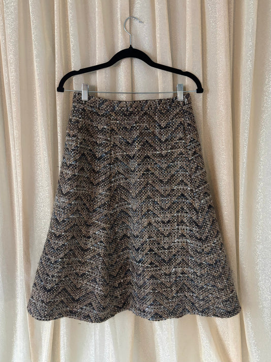 60s wool chevron skirt