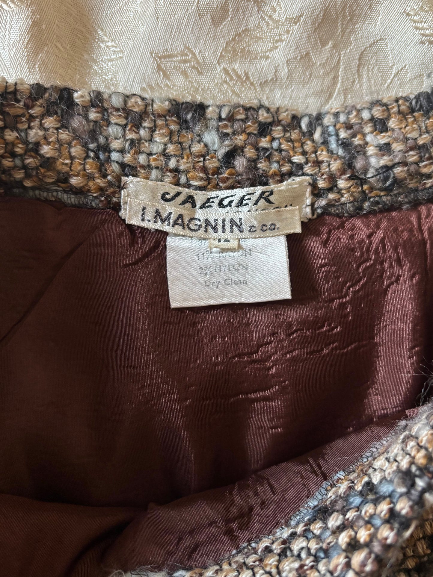 60s wool chevron skirt