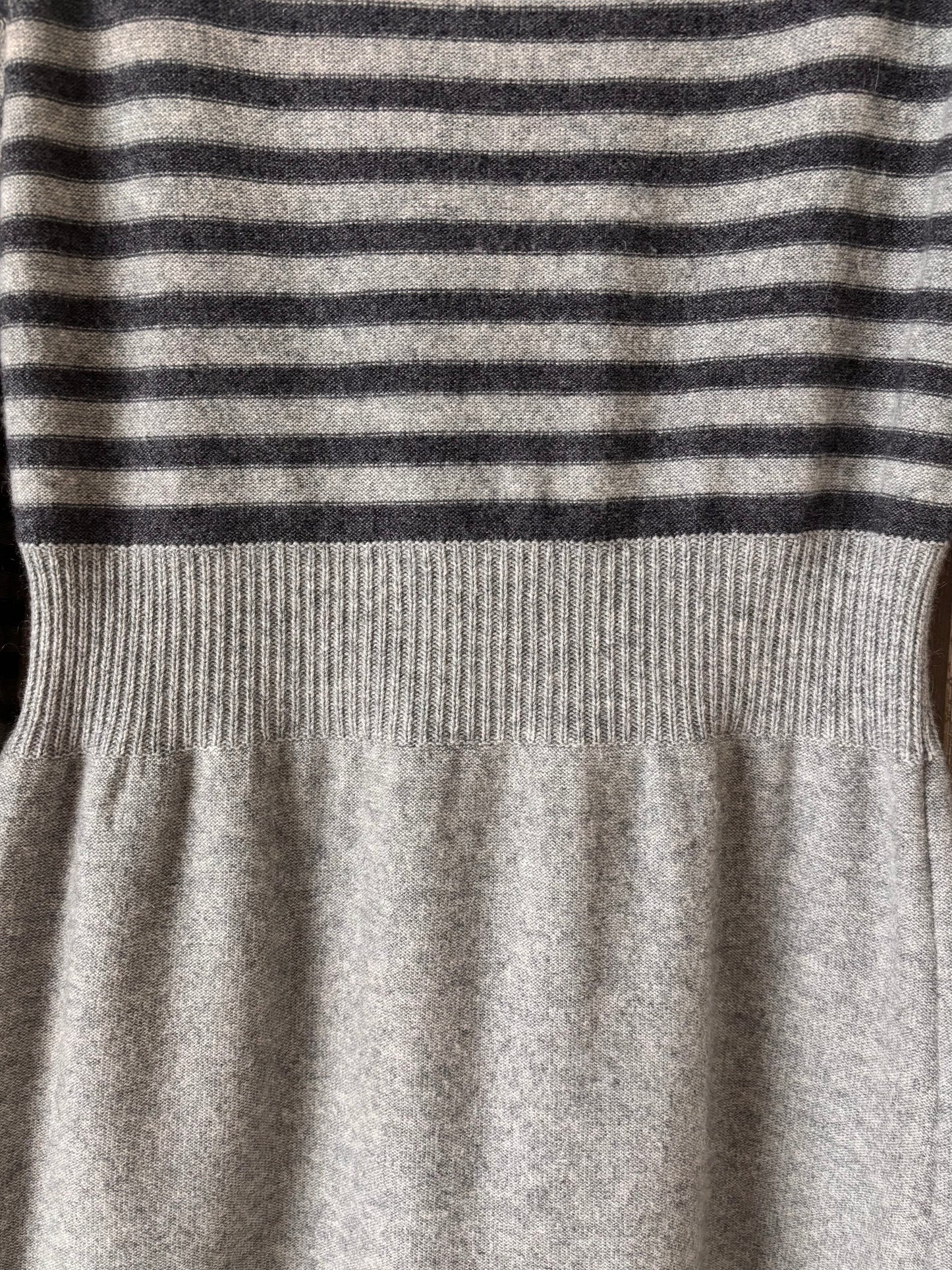 Grey striped wool and cashmere mini dress