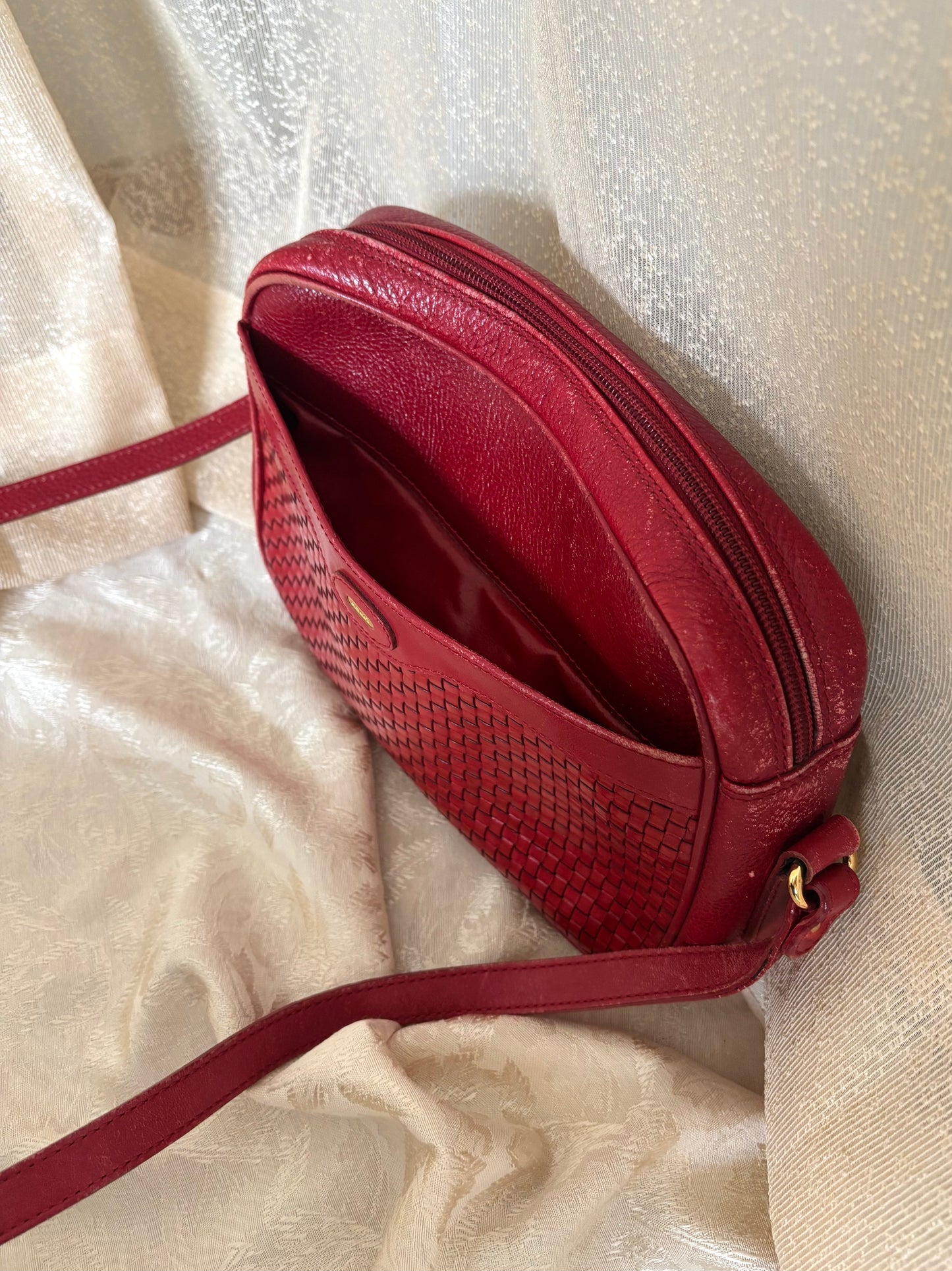 Bally woven leather crossbody