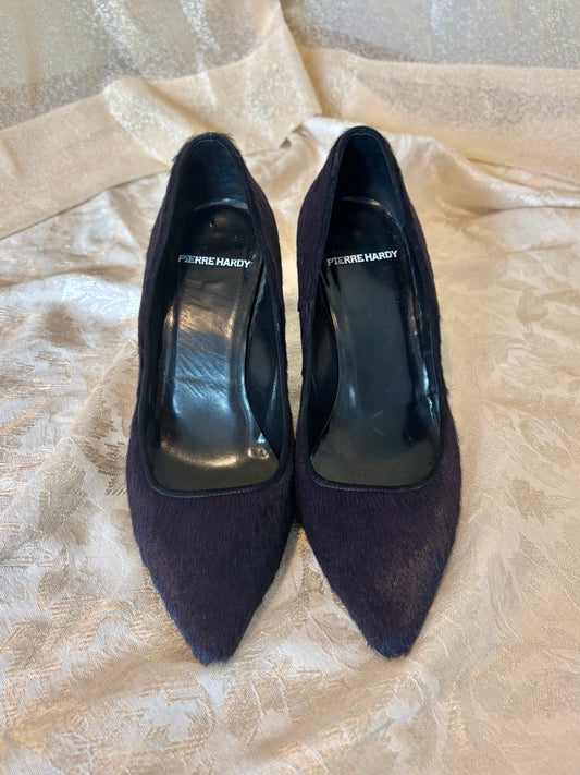 Pierre Hardy purple pony hair heels