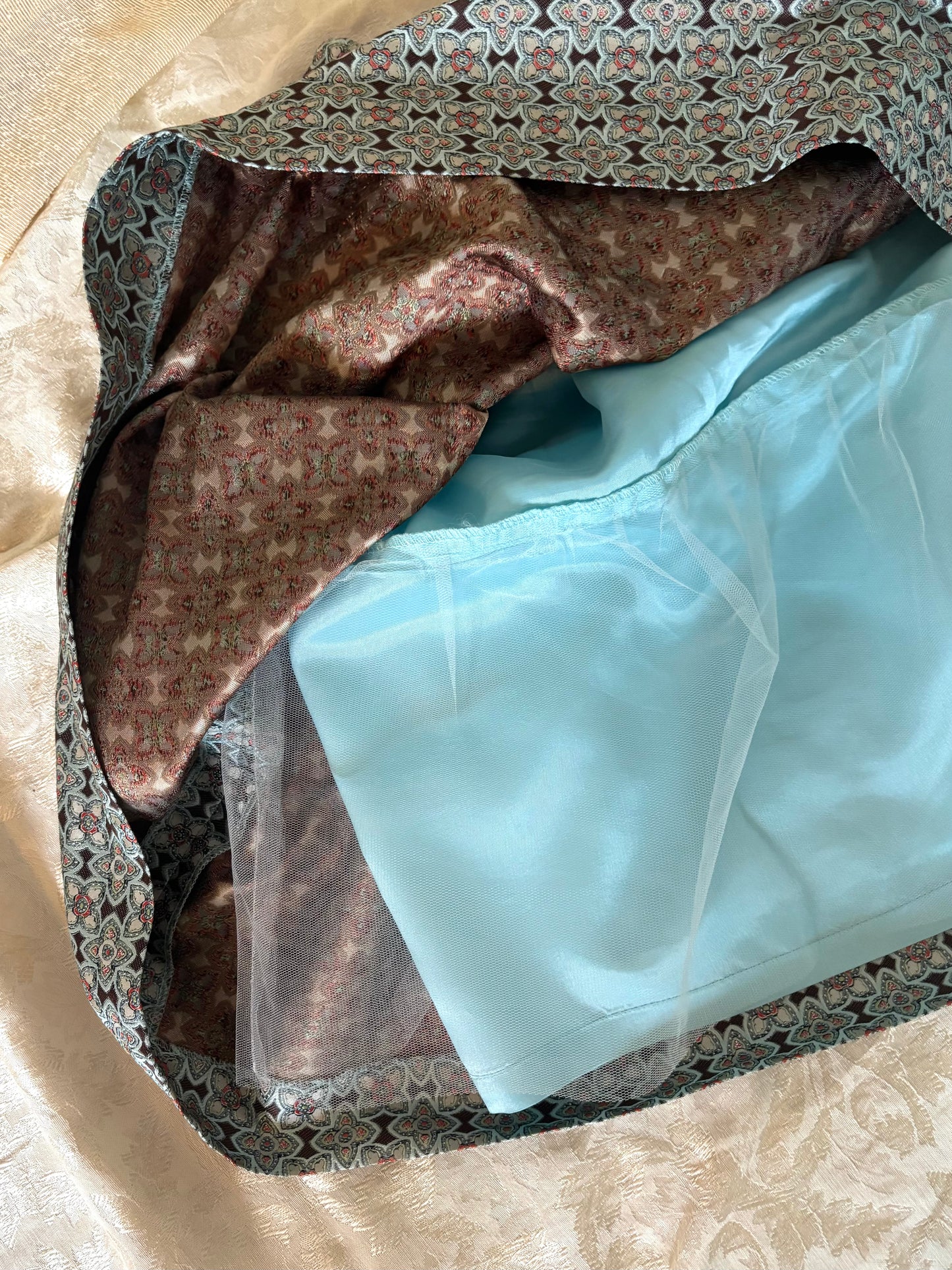 Silk patterned petticoat skirt