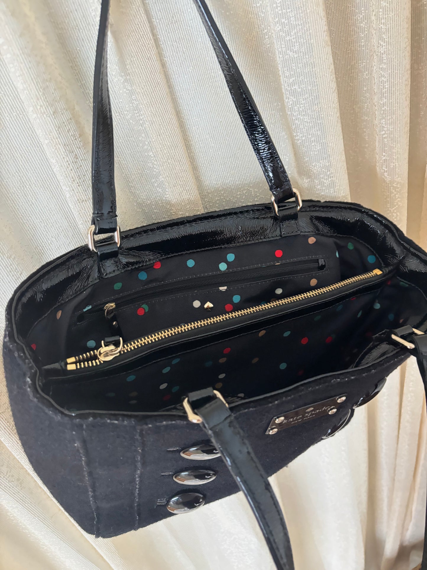 Kate Spade wool button bag