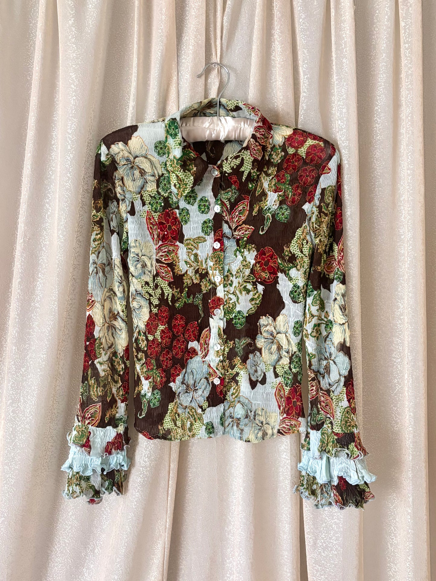 Alberto Makali floral pleated blouse